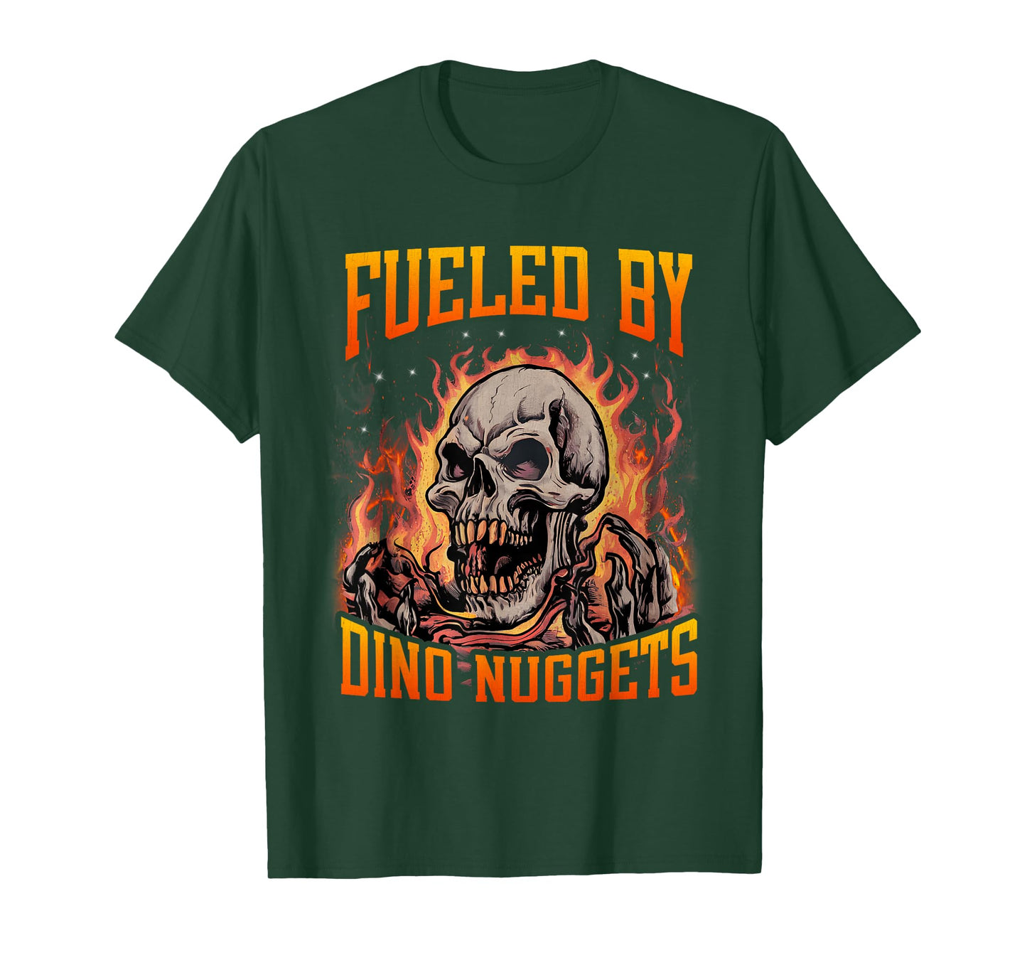 Fueled by Dino Nuggets Funny Hard Skeleton Meme Bootleg T-Shirt