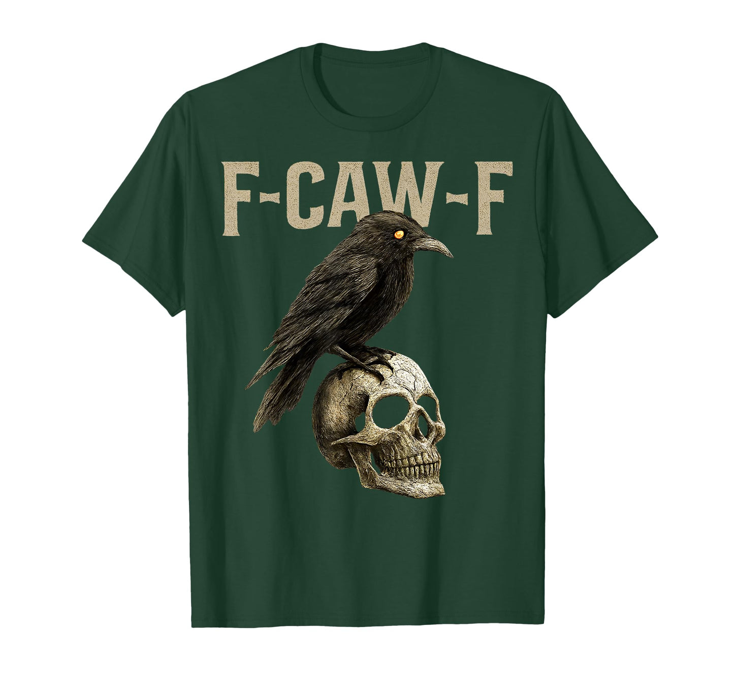 Funny F Caw F Raven Bird Gothic Graphic Halloween Crow Pun T-Shirt