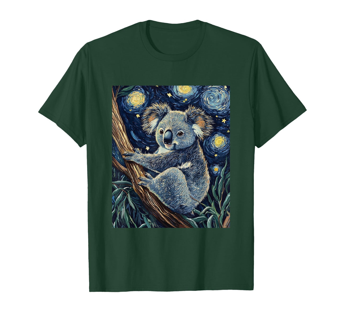 Cute Koala Bear - Van Gogh Style - Starry Night Graphic T-Shirt