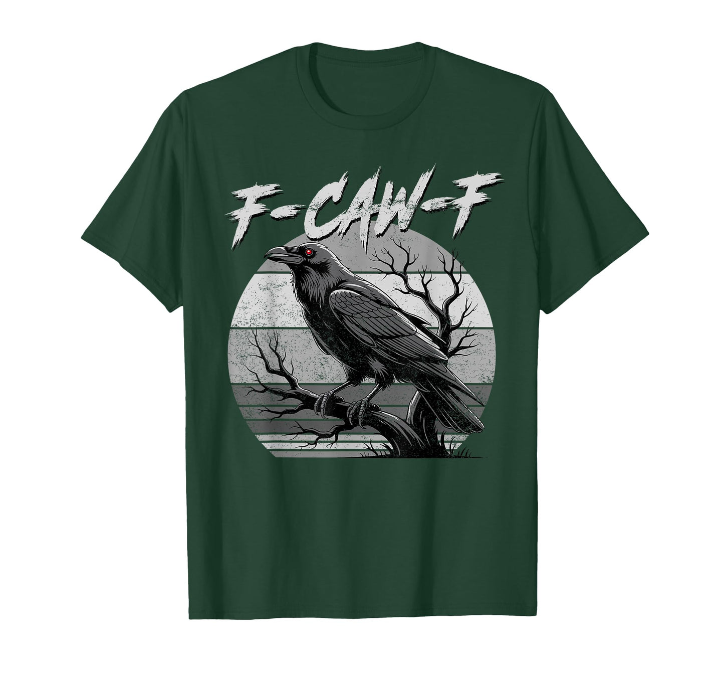 Black Crow, F-Caw-F Funny Black Bird Moon Gothic Adult Humor T-Shirt
