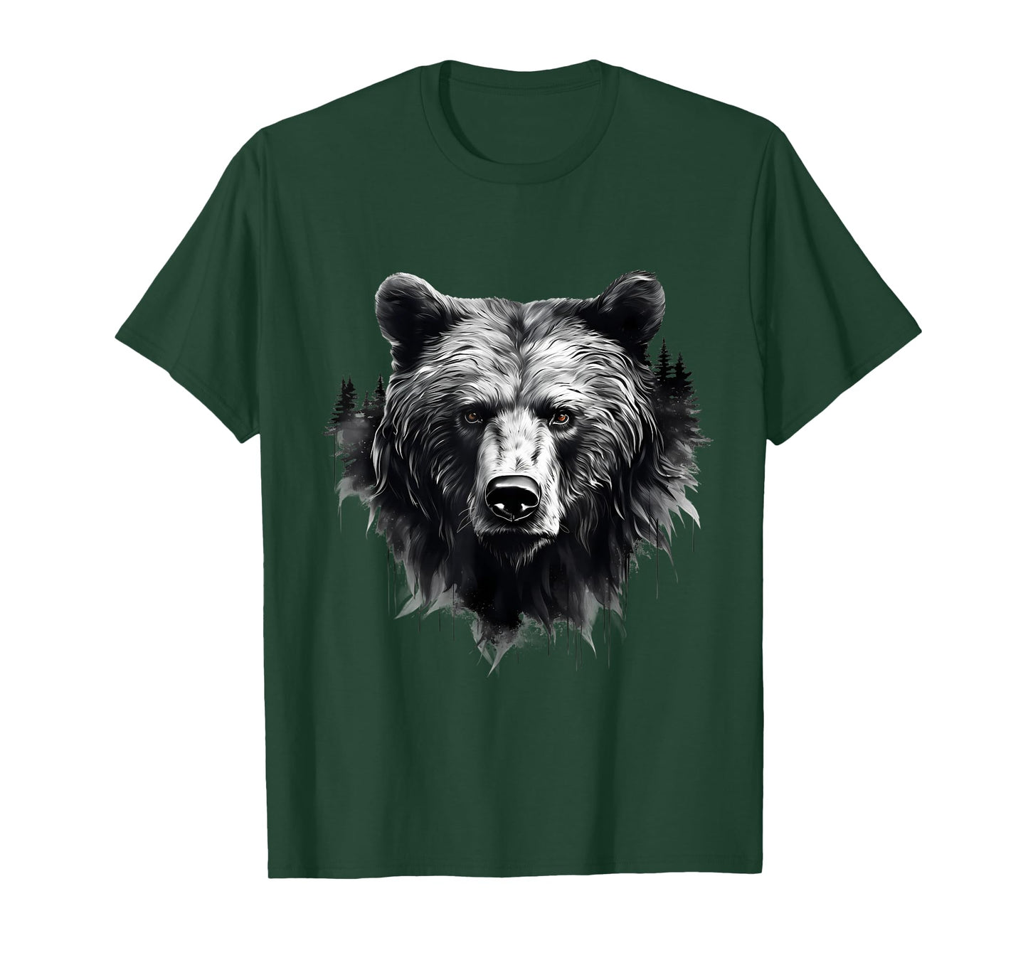 Bear Animal Art Portrait Forest Artwork Wildlife Nature T-Shirt