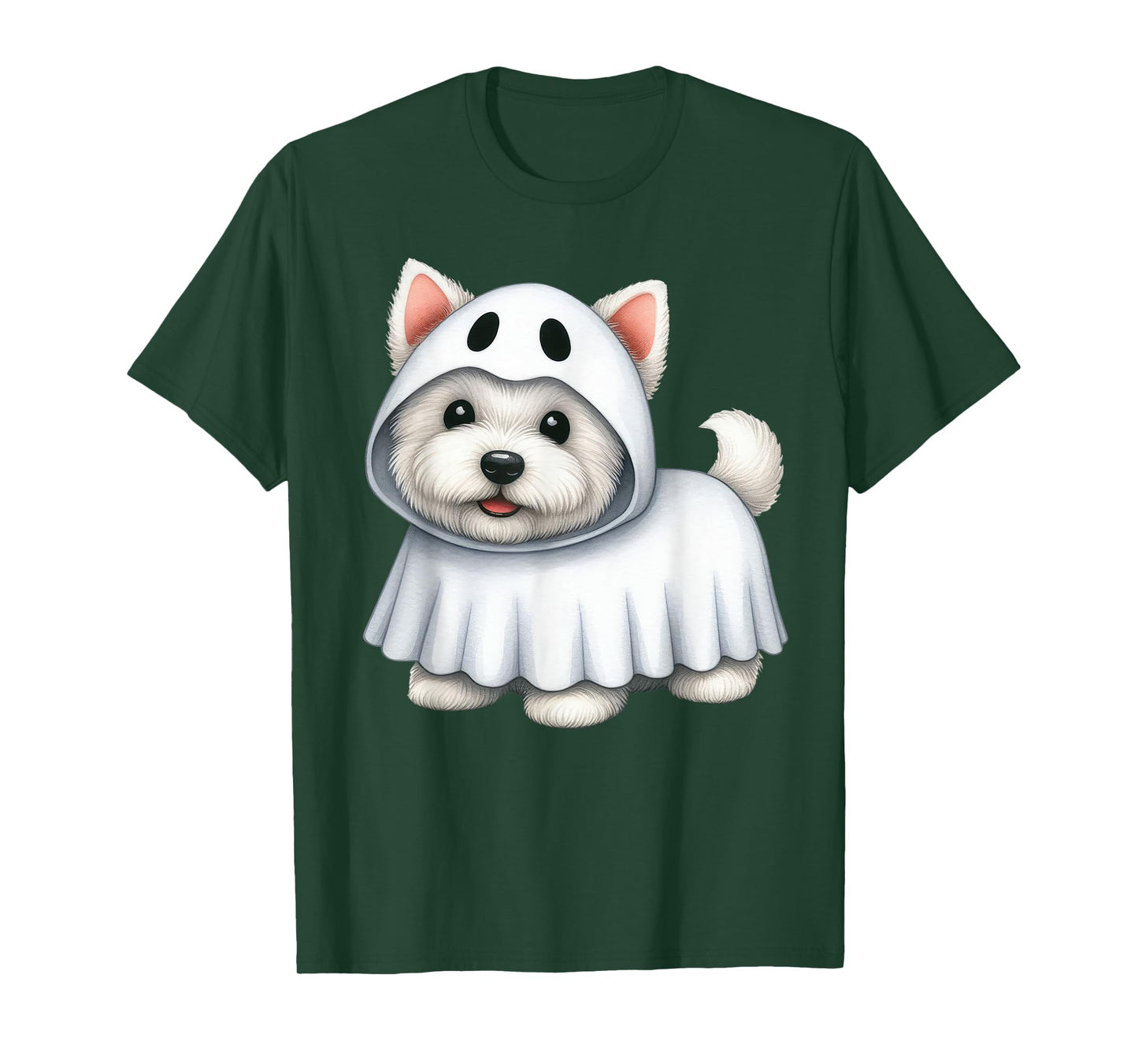 Westie Dog Halloween Costume Ghost West Highland Terrier Men Women Kids T-Shirt