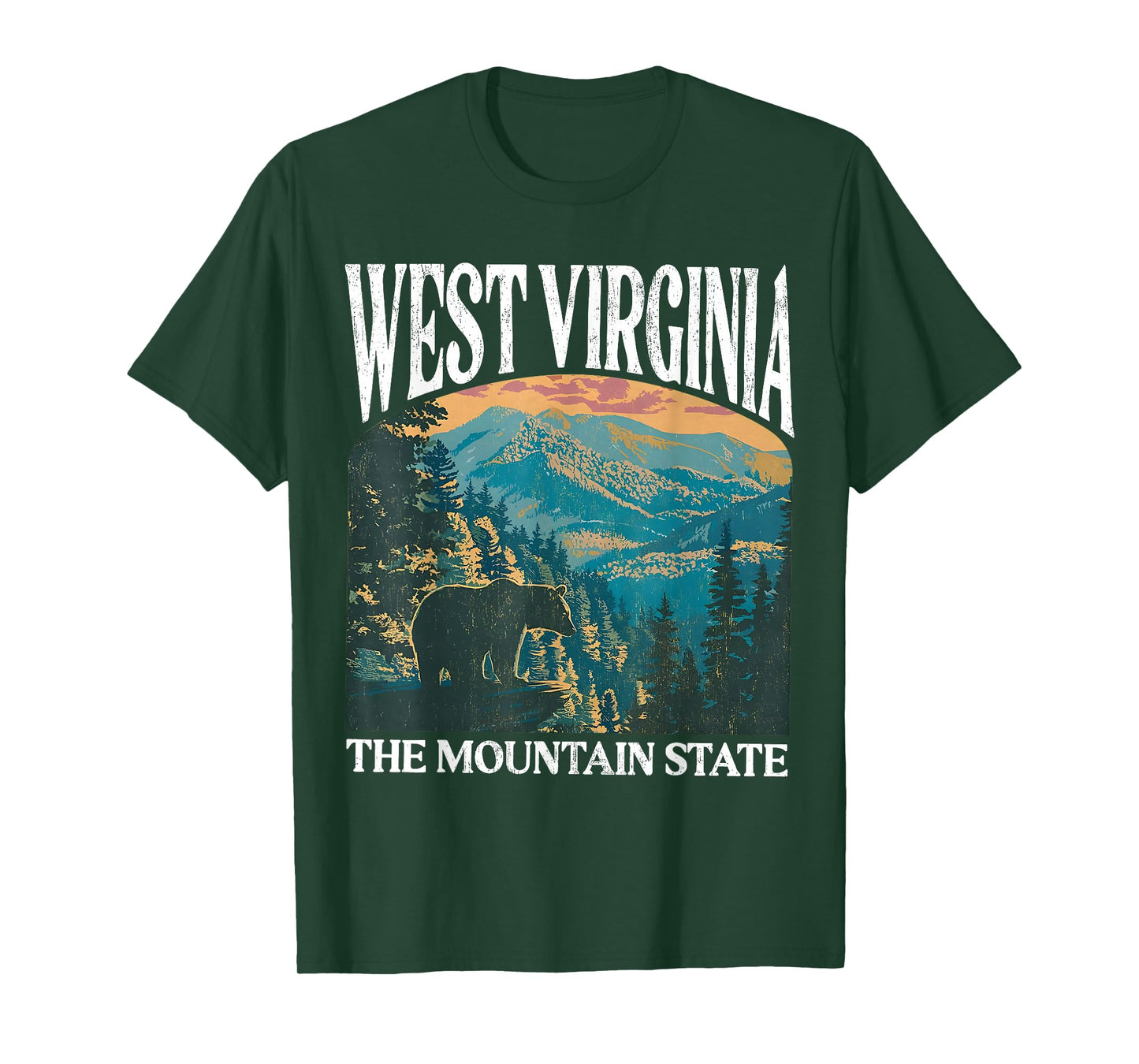West Virginia Retro Bear Mountain Graphic T-Shirt