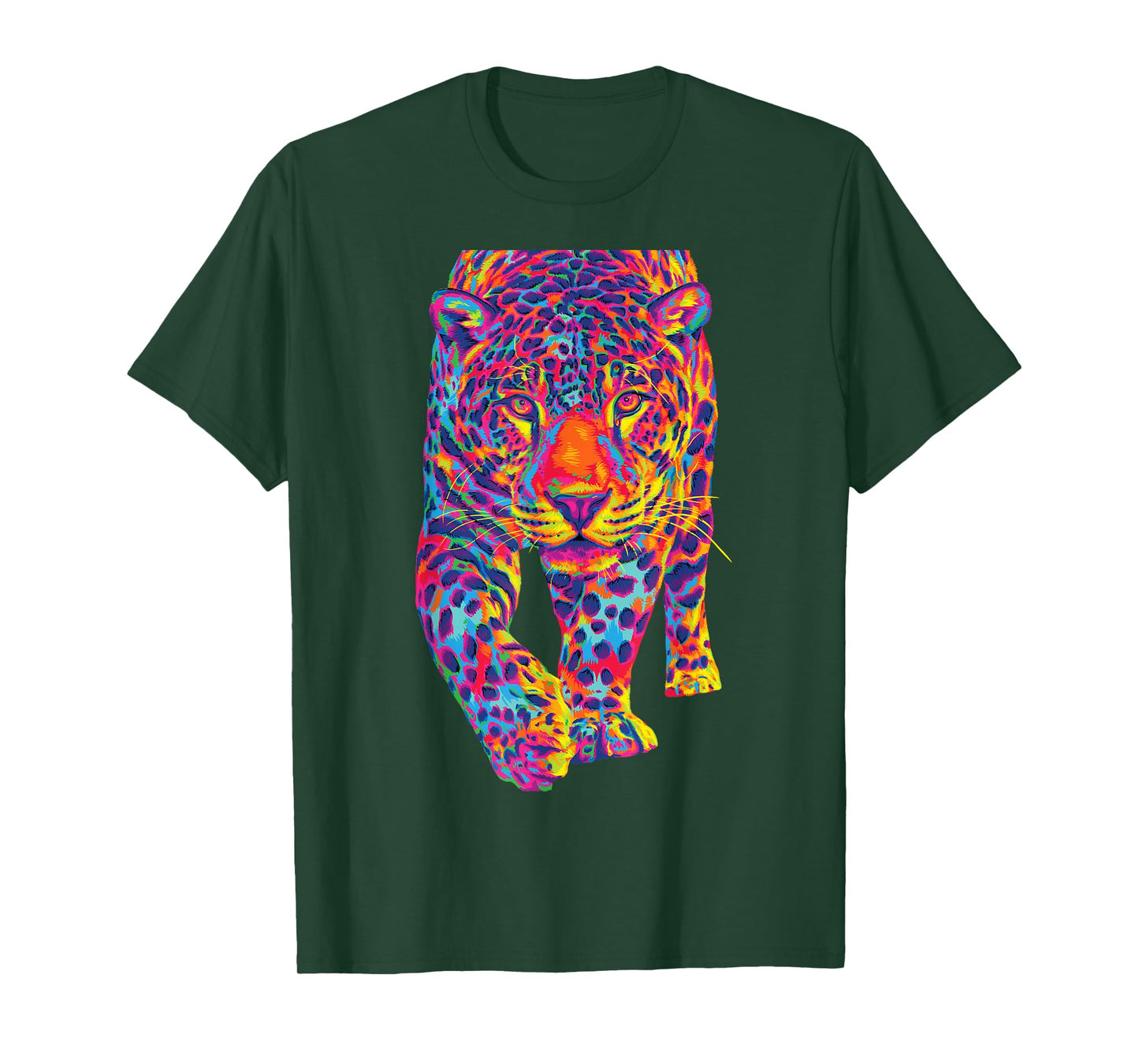 Rainbow Jaguar Abstract Colorful Cat Lover T-Shirt