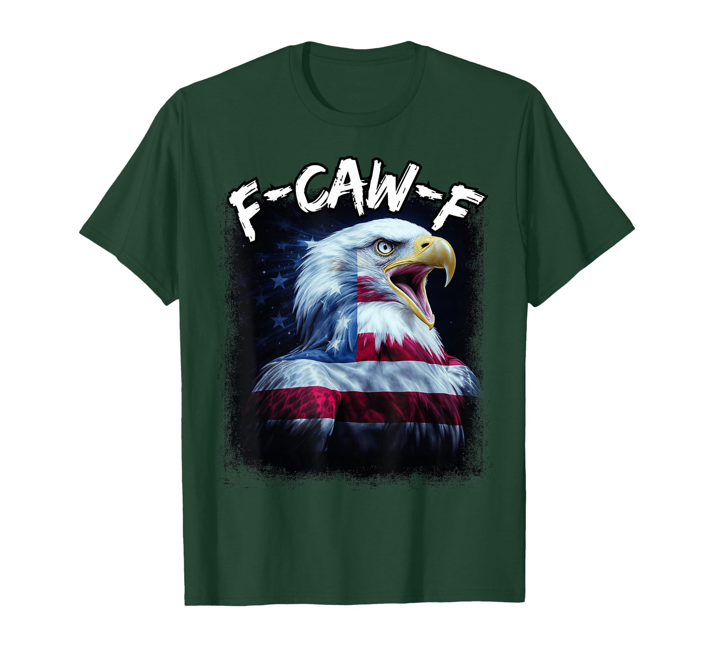 Patriotic USA Flag Funny F-Caw-F Eagle T-Shirt