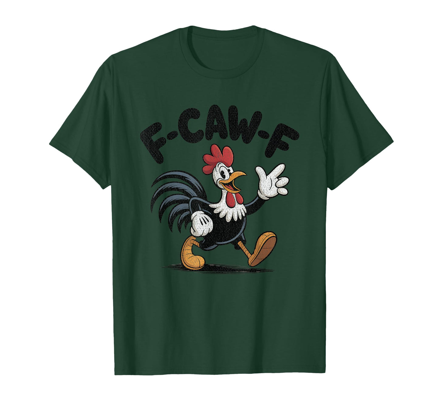 F-CAW-F Retro 30's Cartoon Style Chicken Funny Vintage T-Shirt