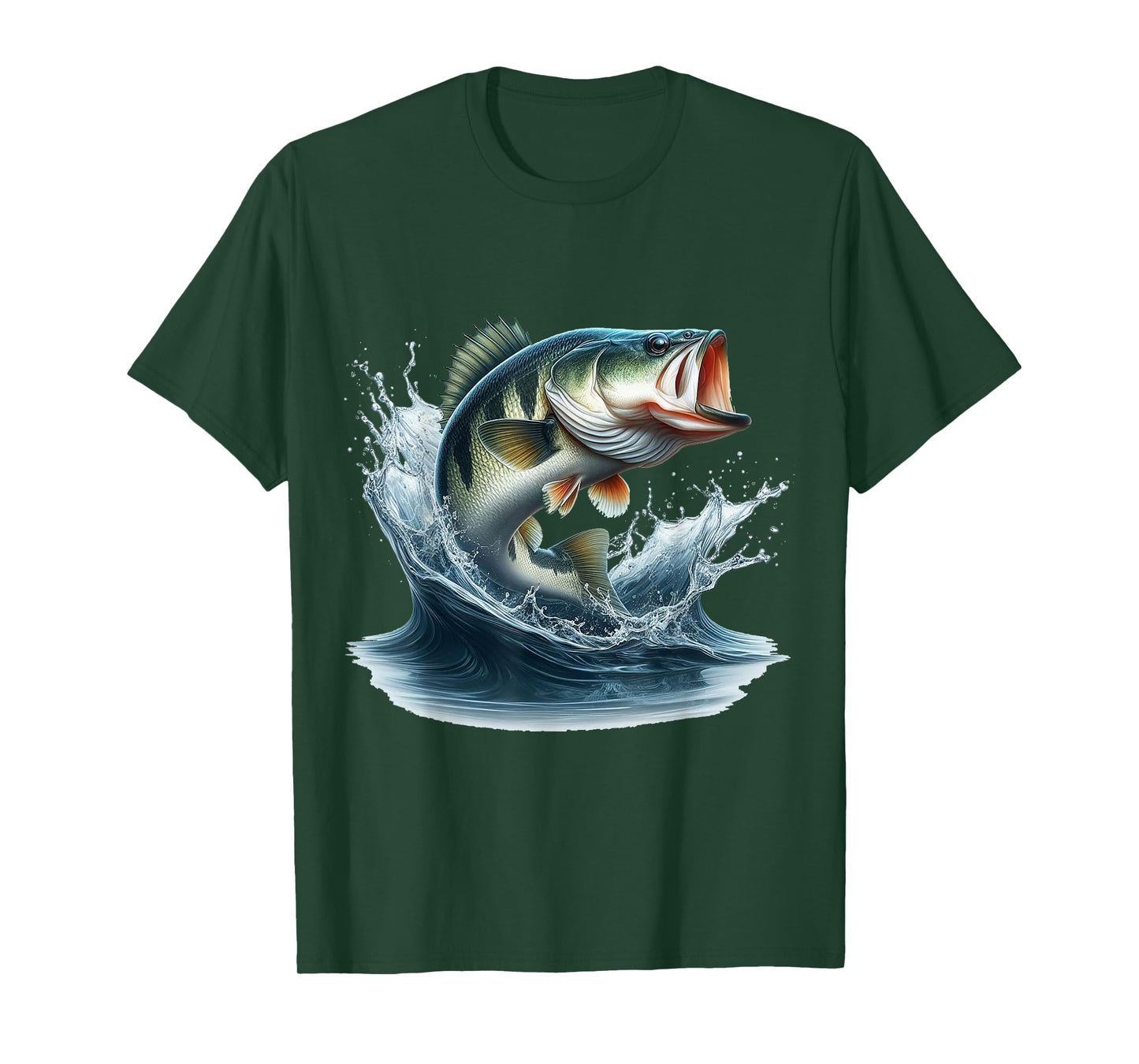 Bass Fishing Jumping Out Of The Water Outdoor Fisherman T-Shirt