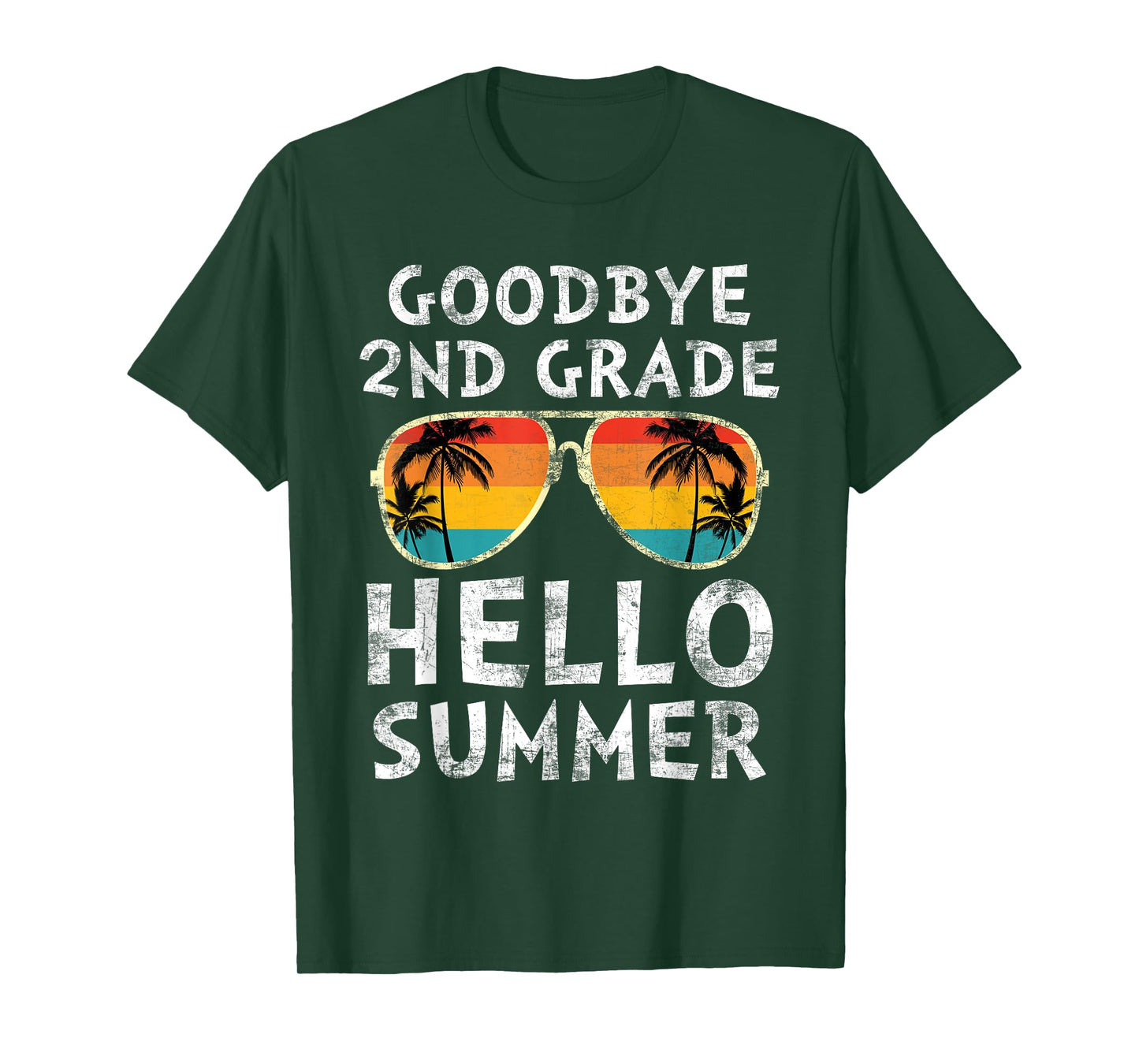 Goodbye 2nd Grade Hello Summer Sunglasses Last Day Of School Men Women Girls Kids T-Shirt