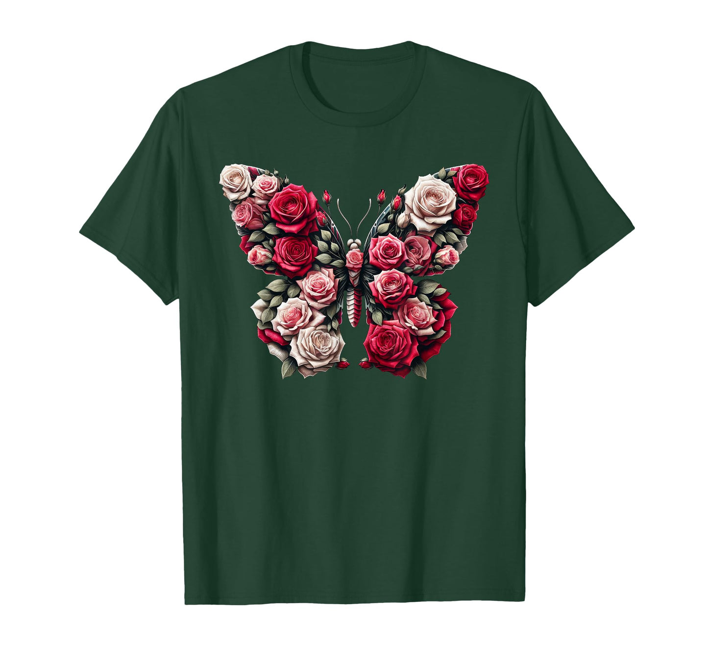 Rose Butterfly Flower Gardening Floral T-Shirt