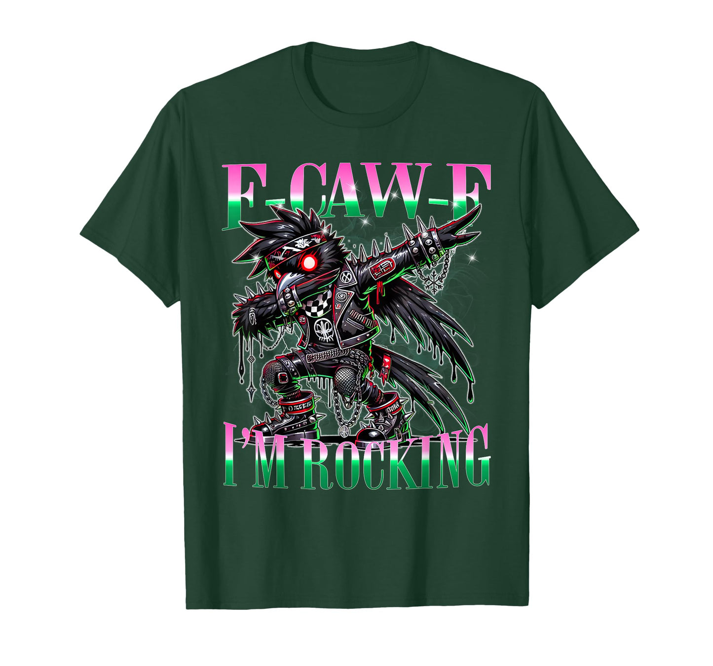 F-Caw-F Raven Rock Punk Goth Emo Grunge T-Shirt