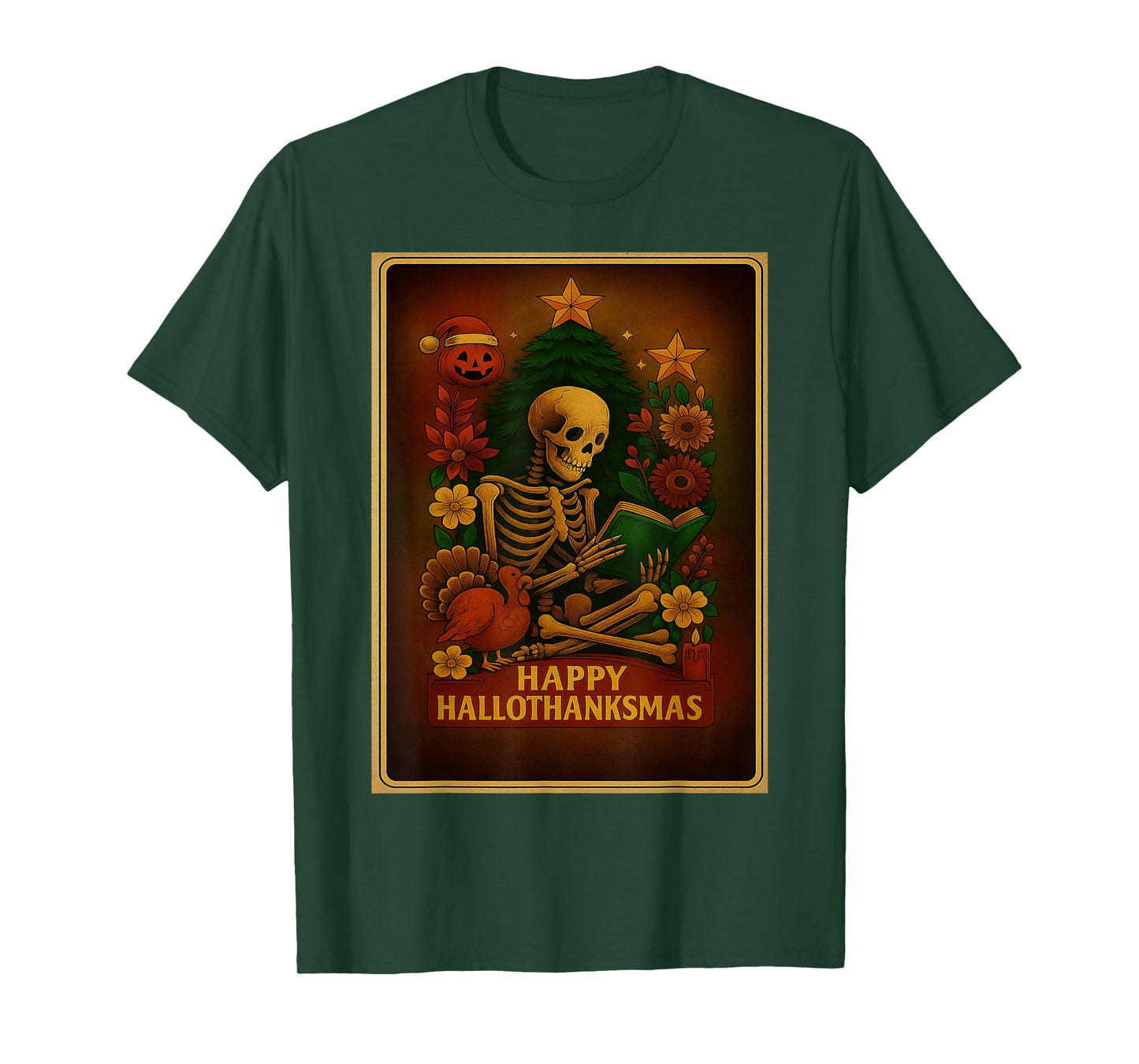 Happy hallothanksmas for Halloween thanksmas Holiday Season T-Shirt