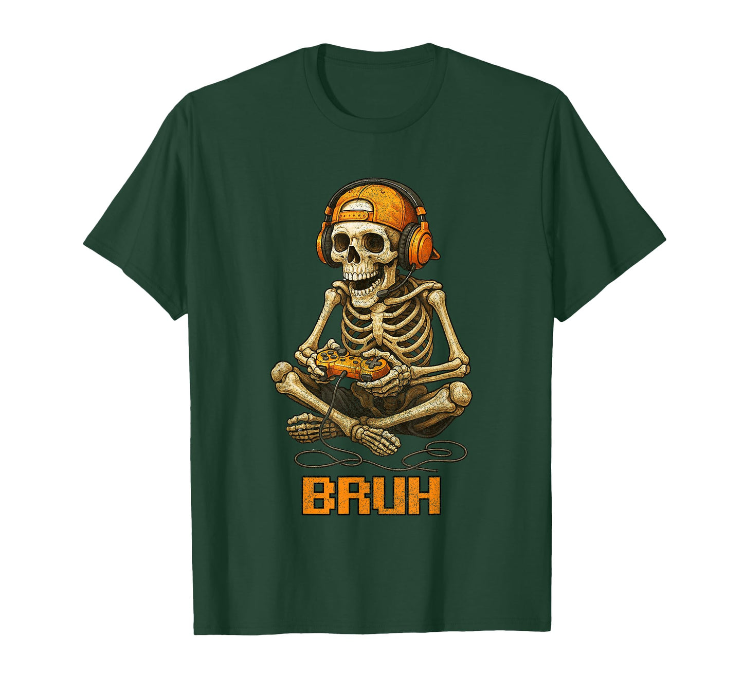 Halloween Skeleton Gamer Video Gaming Funny Skeleton Bruh T-Shirt