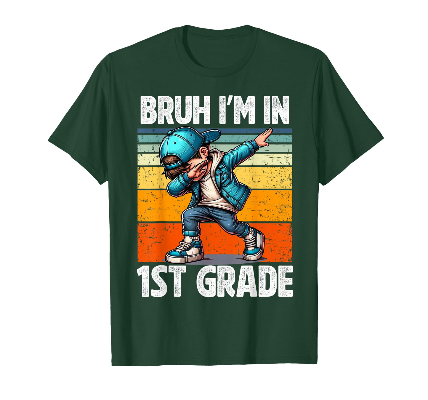 Bruh I'm in 1st Grade Student First Grade Dabbing Boy T-Shirt