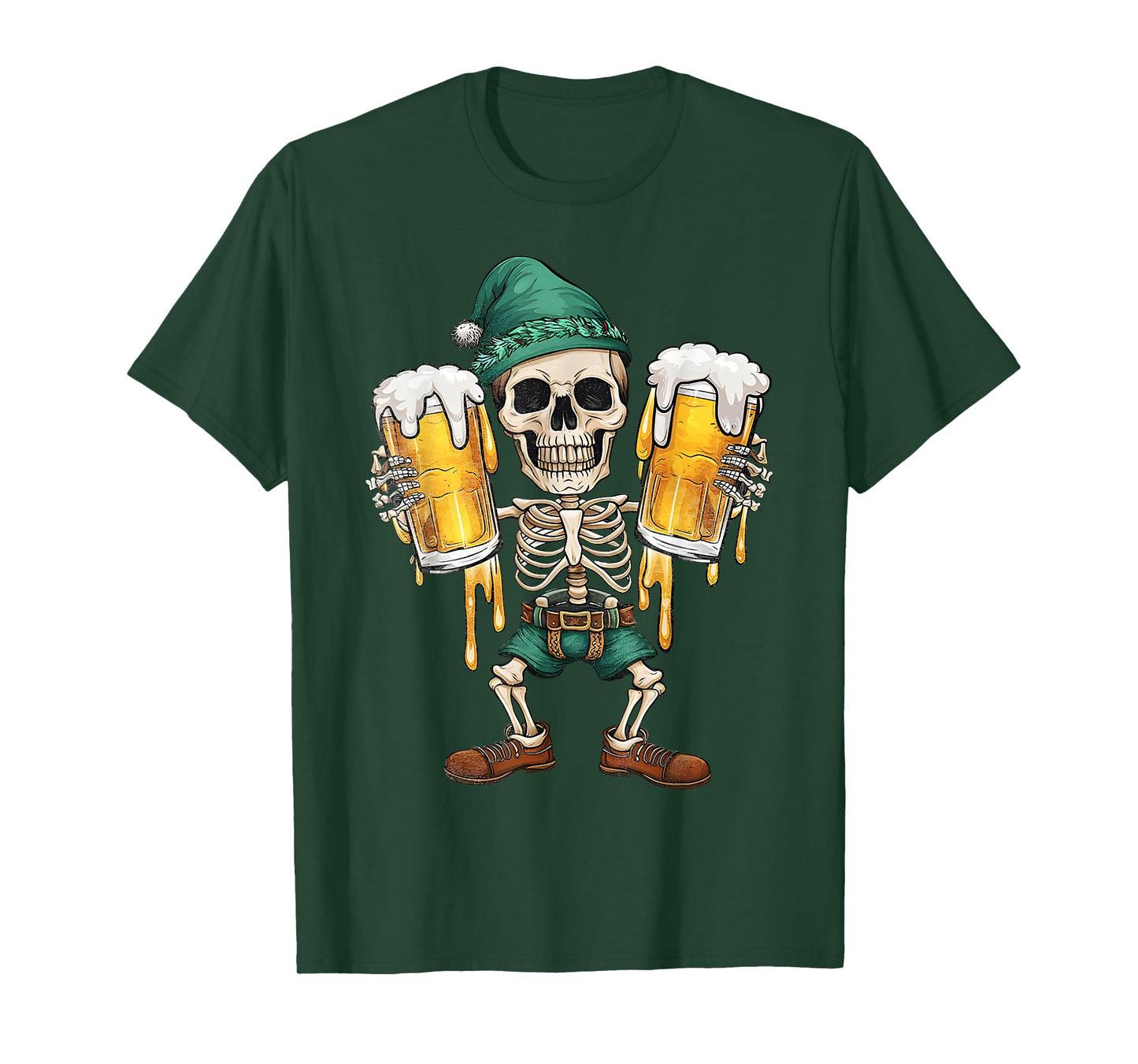Funny Skeleton Enjoy Oktoberfest German Beer Festival T-Shirt