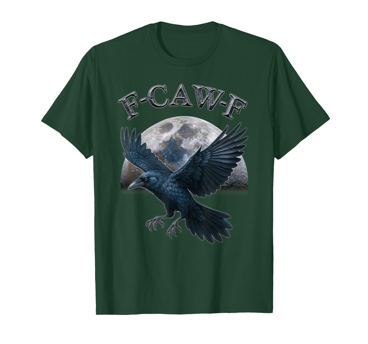 Black Crow, F-Caw-F Funny Black Bird Moon Gothic Adult Humor T-Shirt