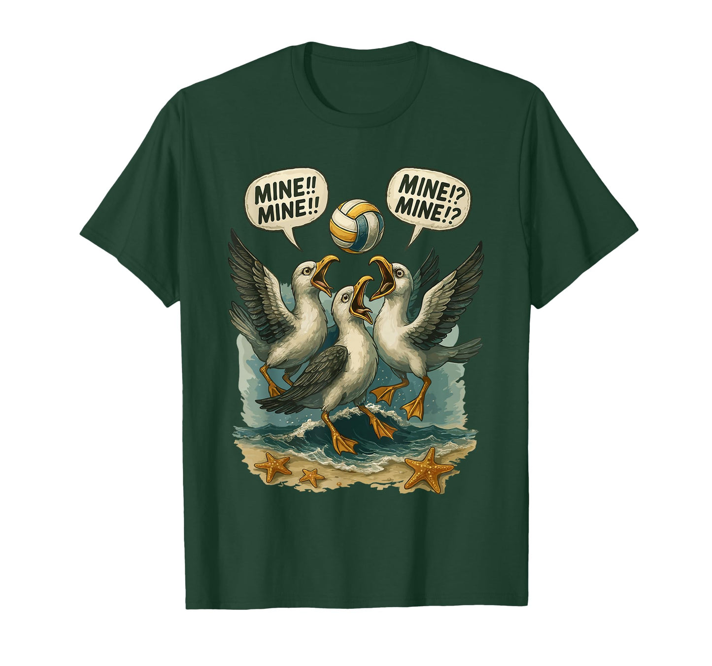 Volleyball Costume for Girls Women, Volleyball Seagull Mine T-Shirt - T-Shirt | Forest
