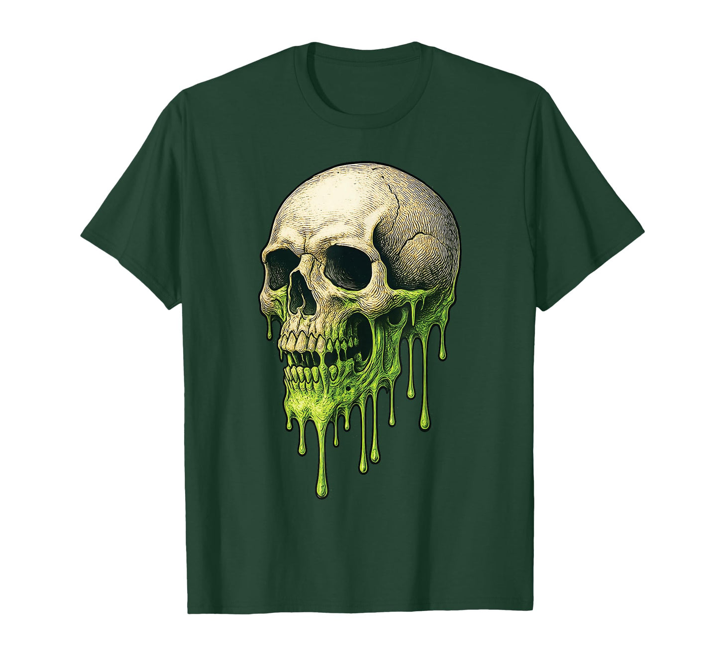 Halloween Melting Skull Graphic T-Shirt
