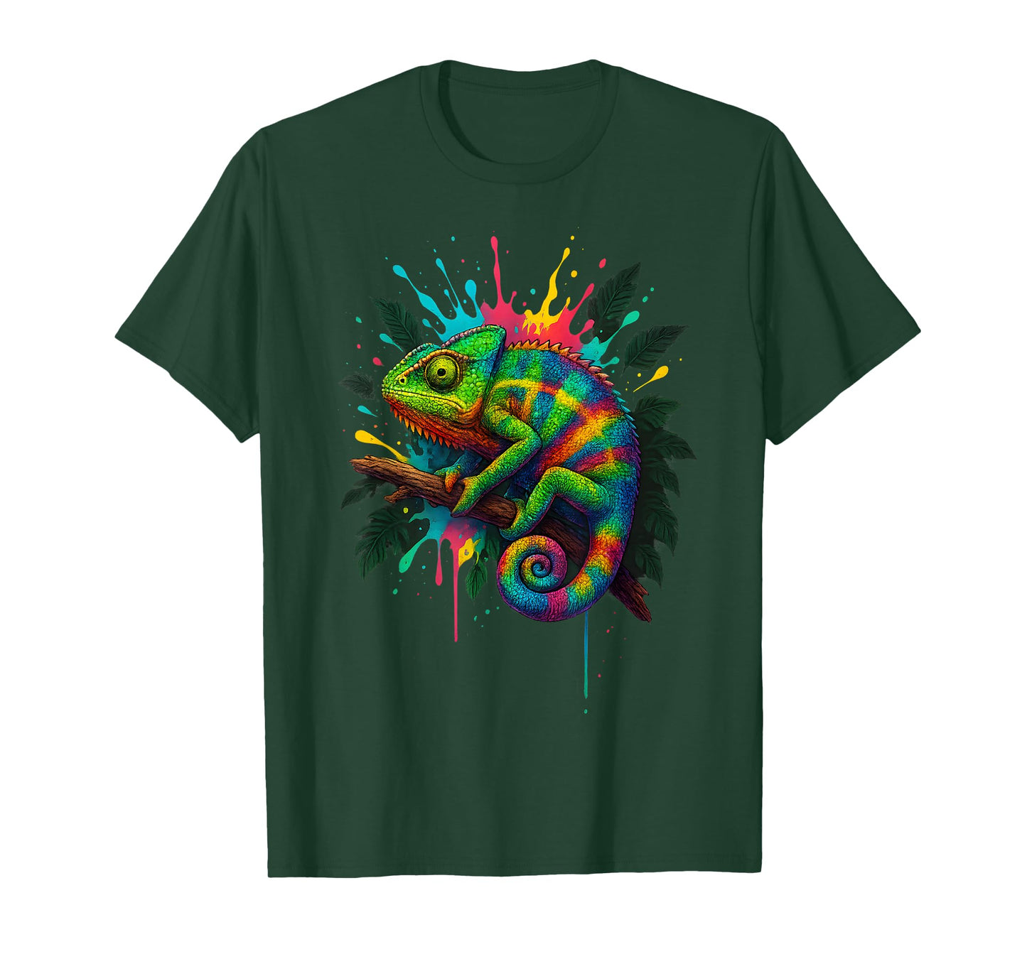 Colorful Splash Art Panther Chameleon Chameleons Chamaeleon T-Shirt