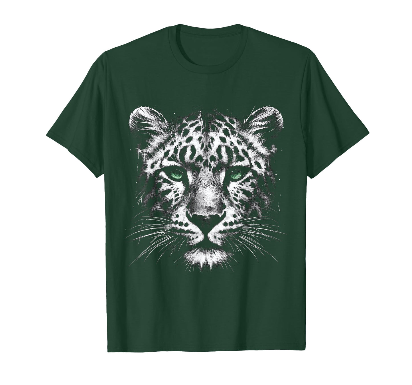 Leopard Cheetah Face With Green Eyes T-Shirt