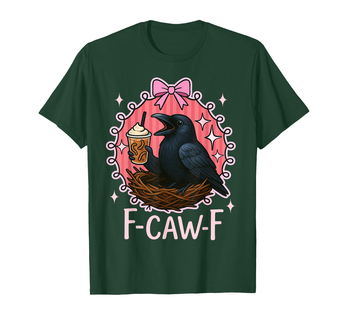 Funny Bird Raven F-CAW-F Humor Halloween Fall Meme Viral T-Shirt