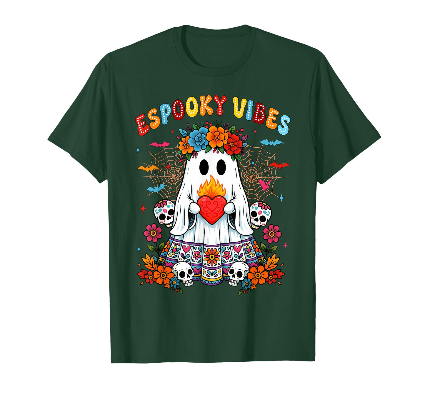 Espooky Vibes Day of The Dead Mexican Halloween Ghost Women T-Shirt