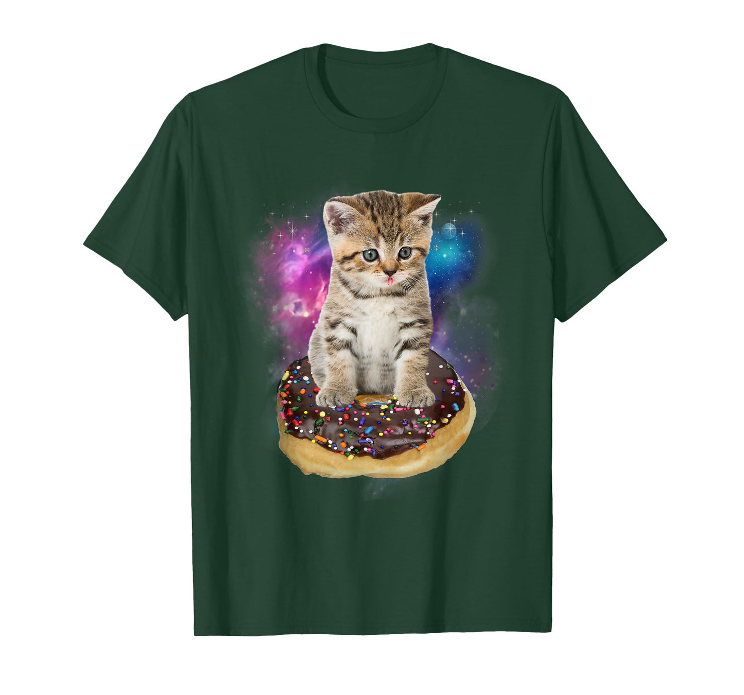 Space Donut Cat Shirt | Flying Kitty Galaxy T Shirt T-Shirt for Men Women Kids
