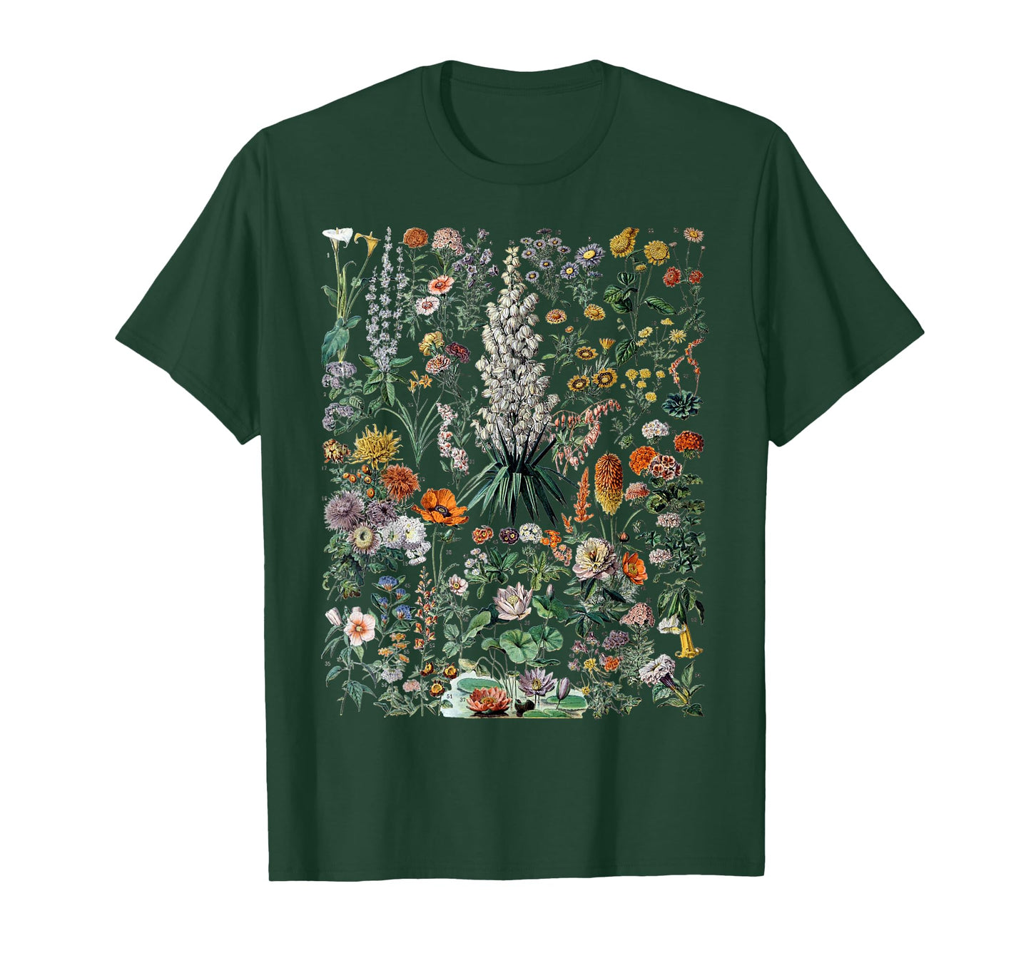 Vintage Poster Print Flower Plants Botanical Chart Garden T-Shirt