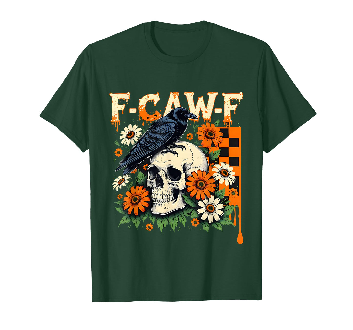 F-Caw-F Raven Skull Gothic Dark Humor Design T-Shirt