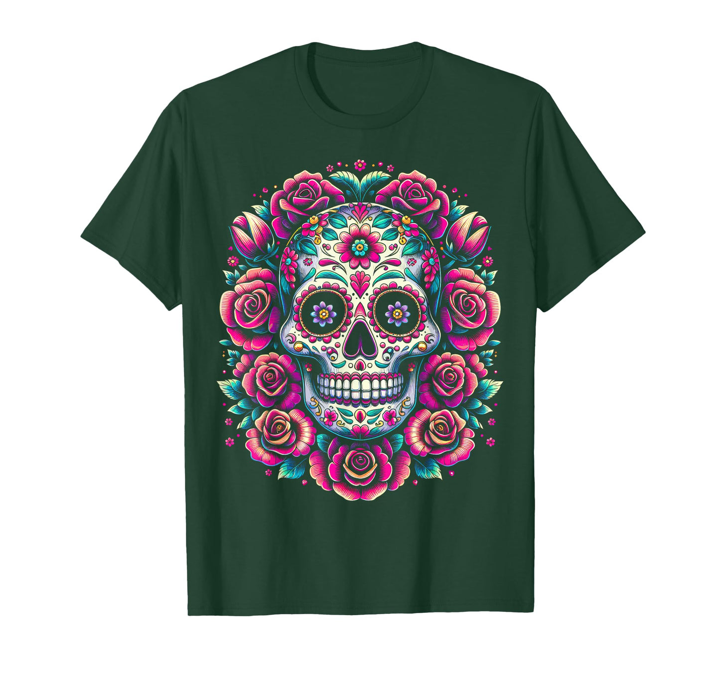 De Los Muertos Day of the Dead Sugar Skull Halloween Women T-Shirt