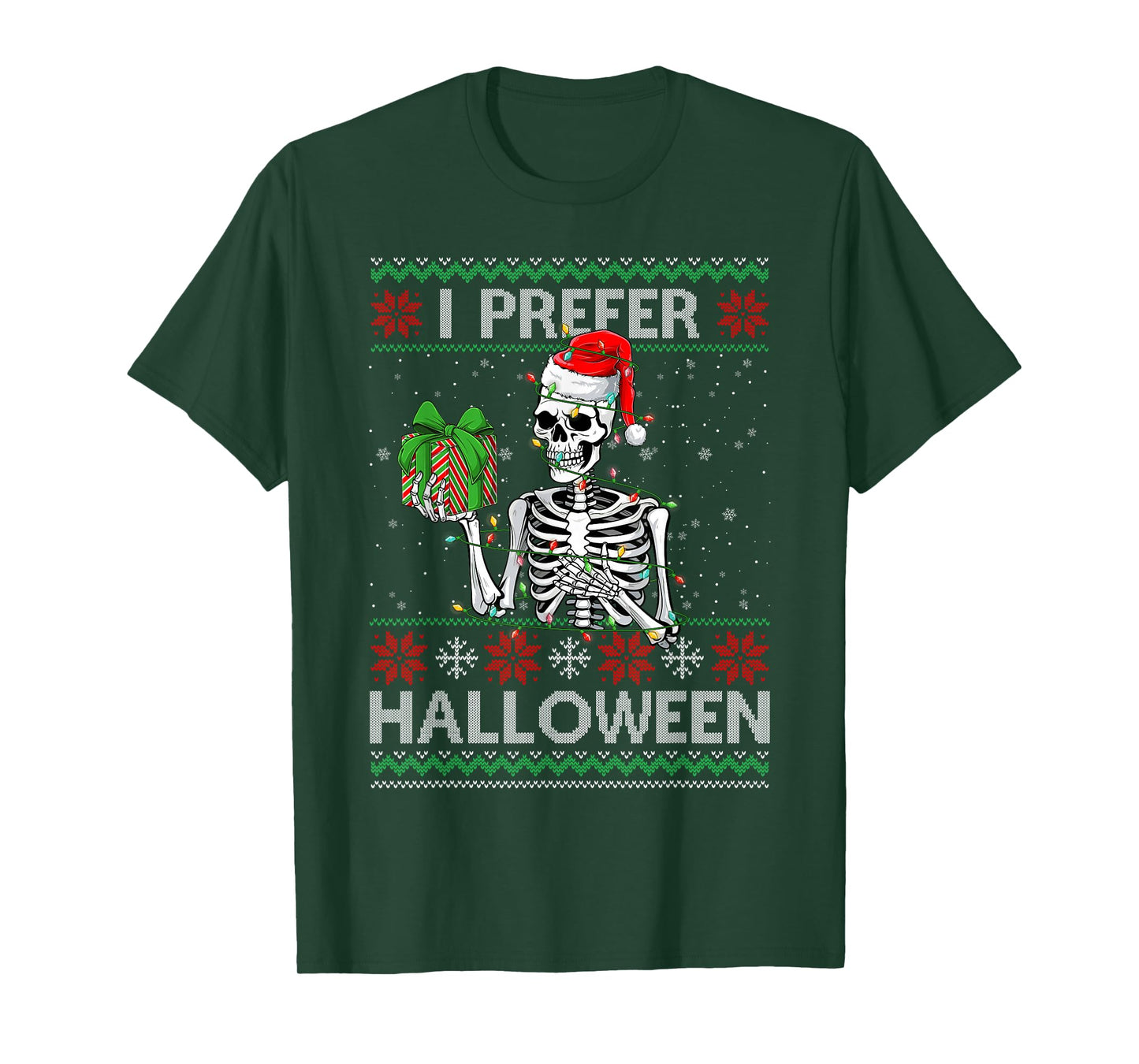 Funny I Prefer Halloween Skeleton Ugly Christmas Sweater T-Shirt
