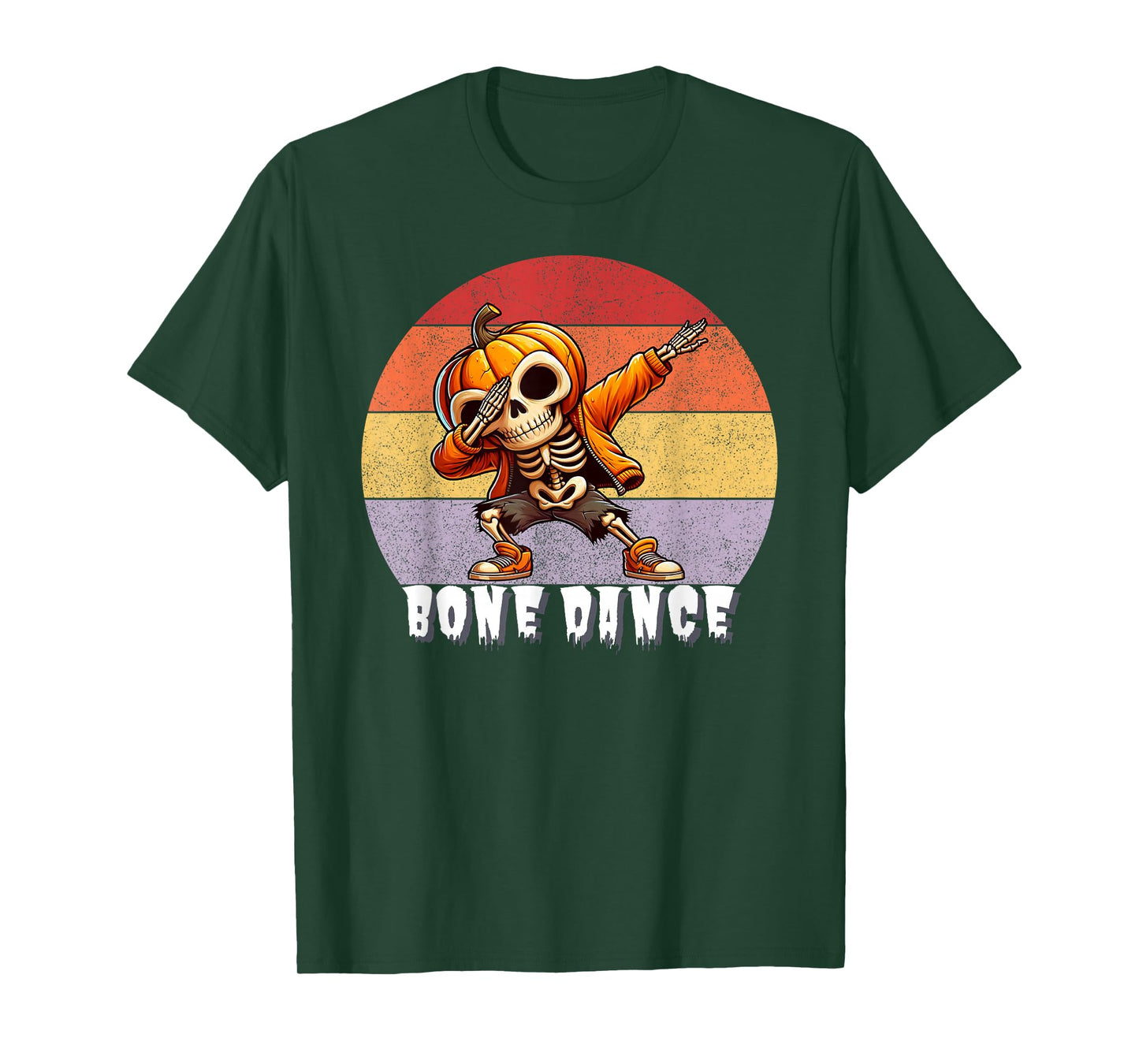 Vintage Funny Dabbing Skeleton Pumpkin Halloween T-Shirt
