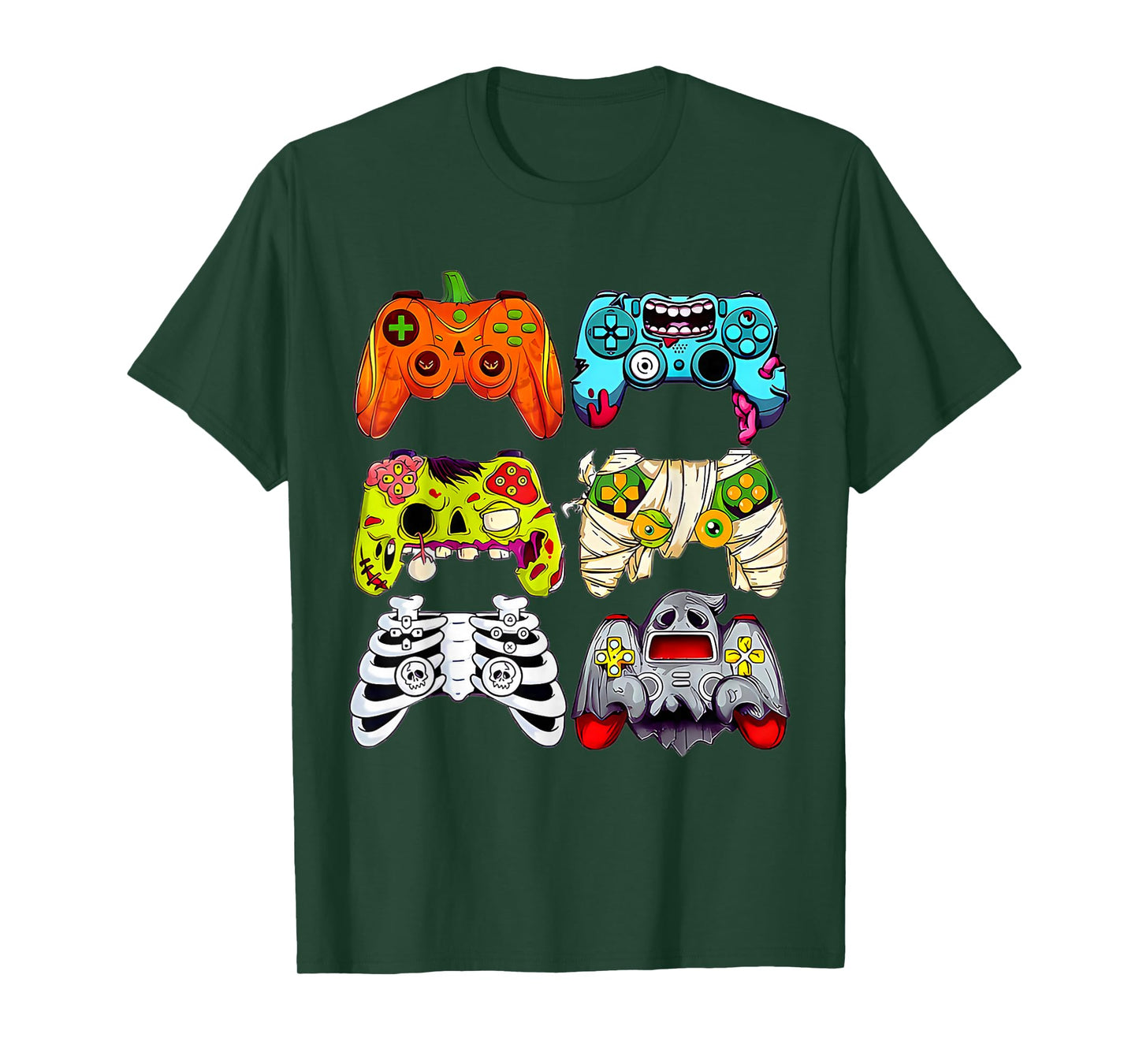 Halloween Skeleton Zombie Game Controllers Mummy Ghost Gamer T-Shirt