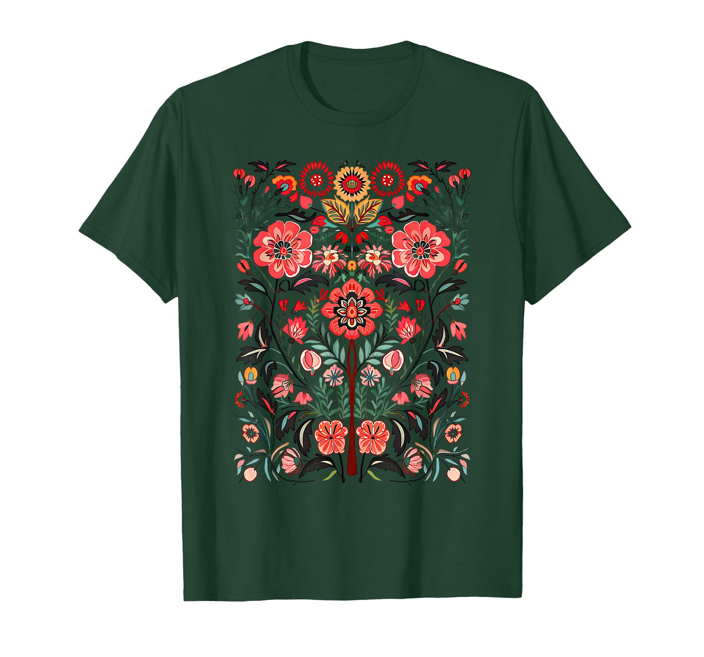 Scandinavian Wildflower Folklore Floral Artistic Botanical T-Shirt