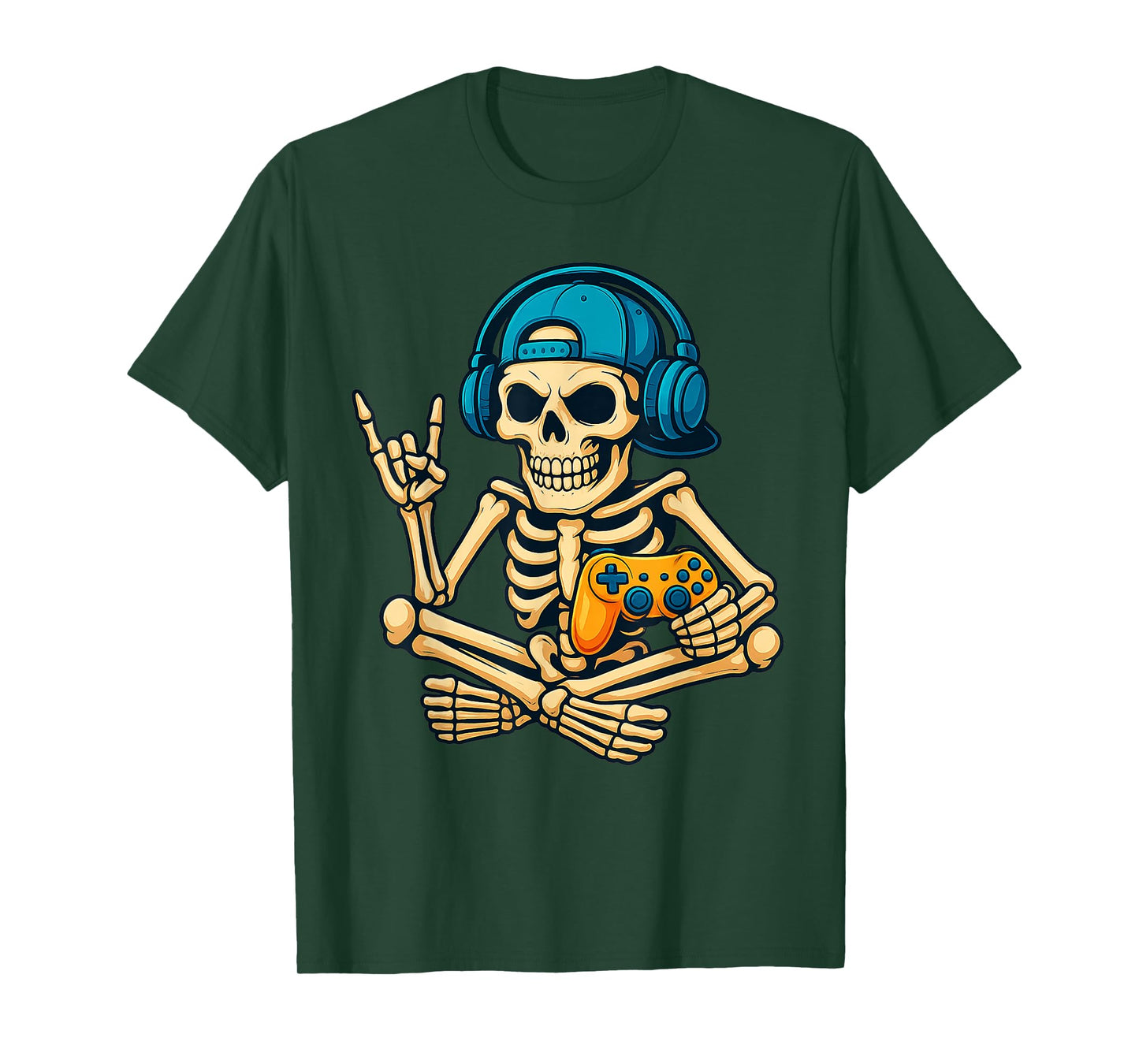 Spooky Gamer Skeleton Lovers Funny Video Game Halloween T-Shirt