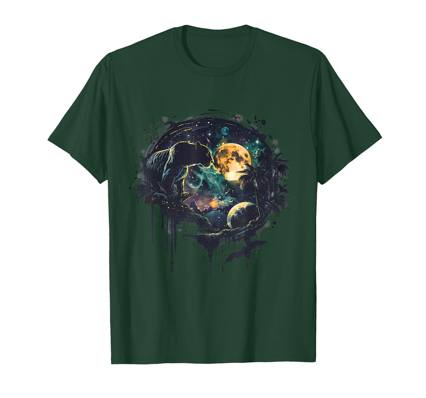 Panther Wildlife Nature Moon Panther Lover Jungle Motif T-Shirt