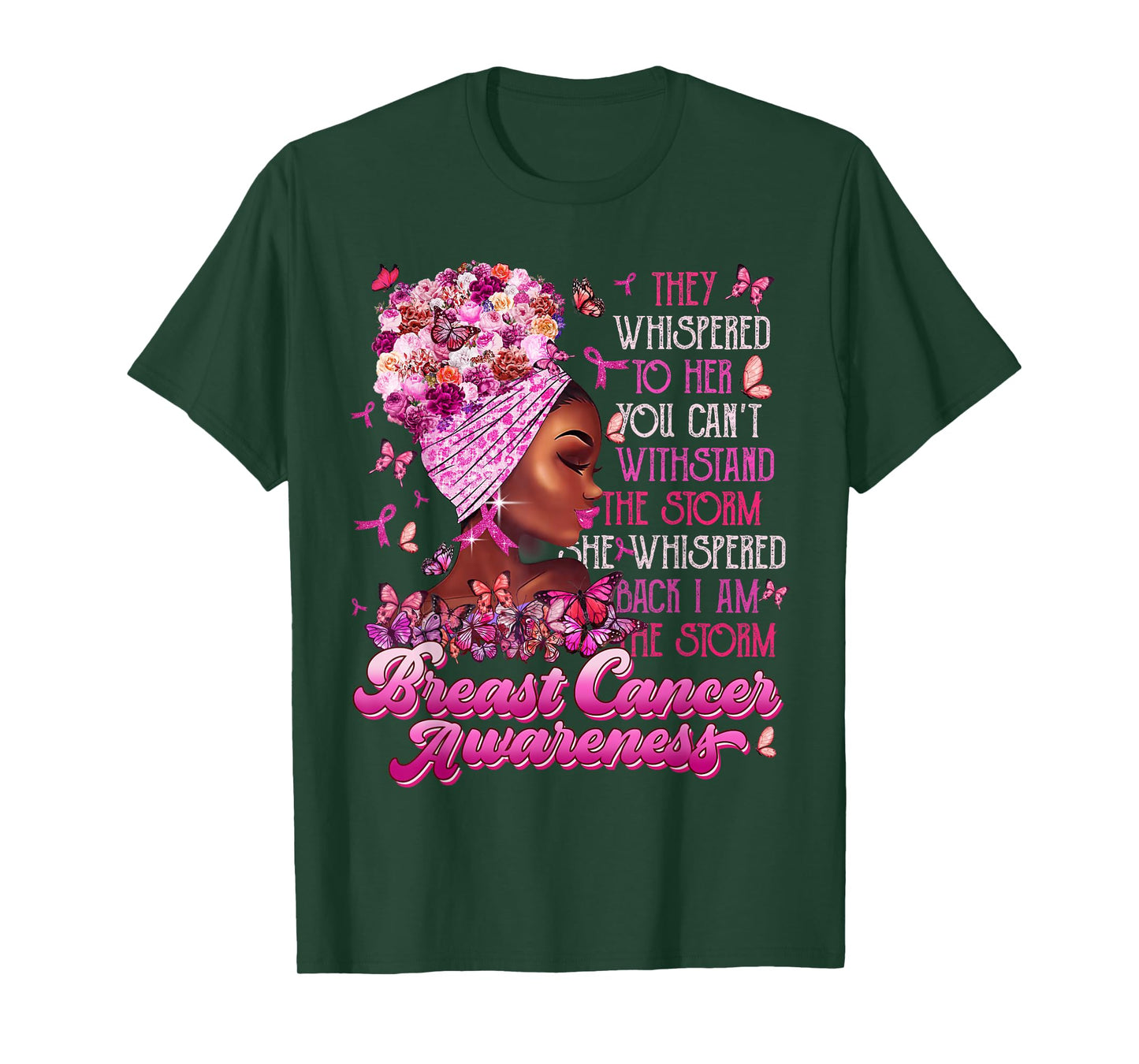 I'm The Storm Black Women Breast Cancer Survivor Pink Ribbon T-Shirt