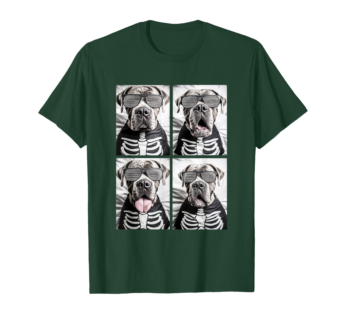 Cane Corso with Sunglasses Skeleton Costume Funny Halloween T-Shirt
