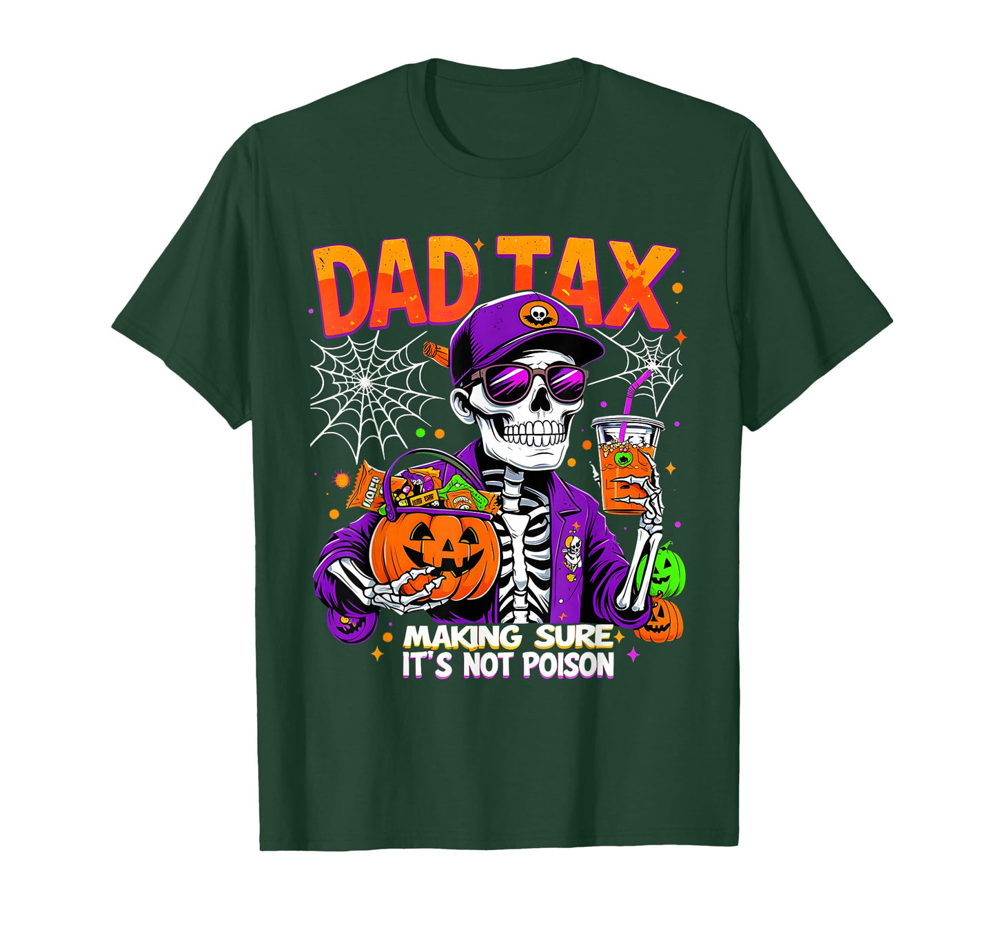 Skeleton Dad Tax Spooky Halloween Candy Humor T-Shirt
