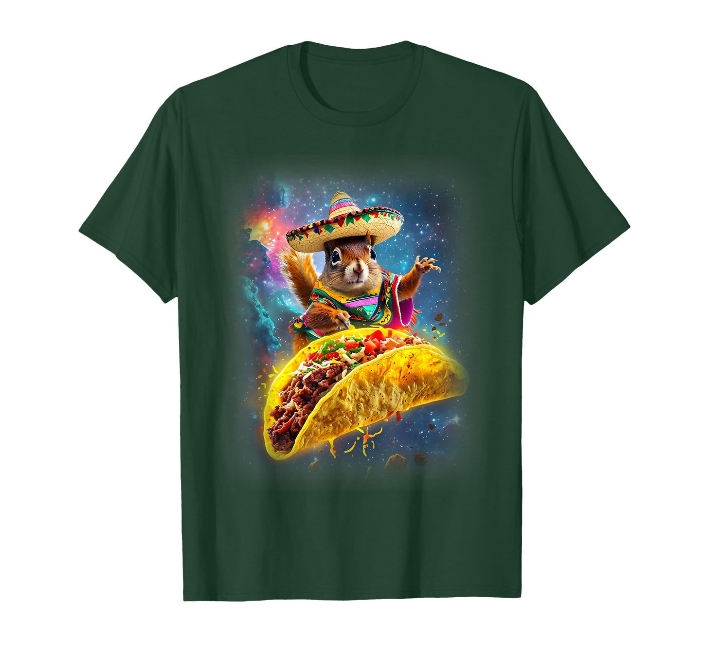 Crazy Space Taco Squirrel Cinco De Mayo Squirrel Sombrero T-Shirt