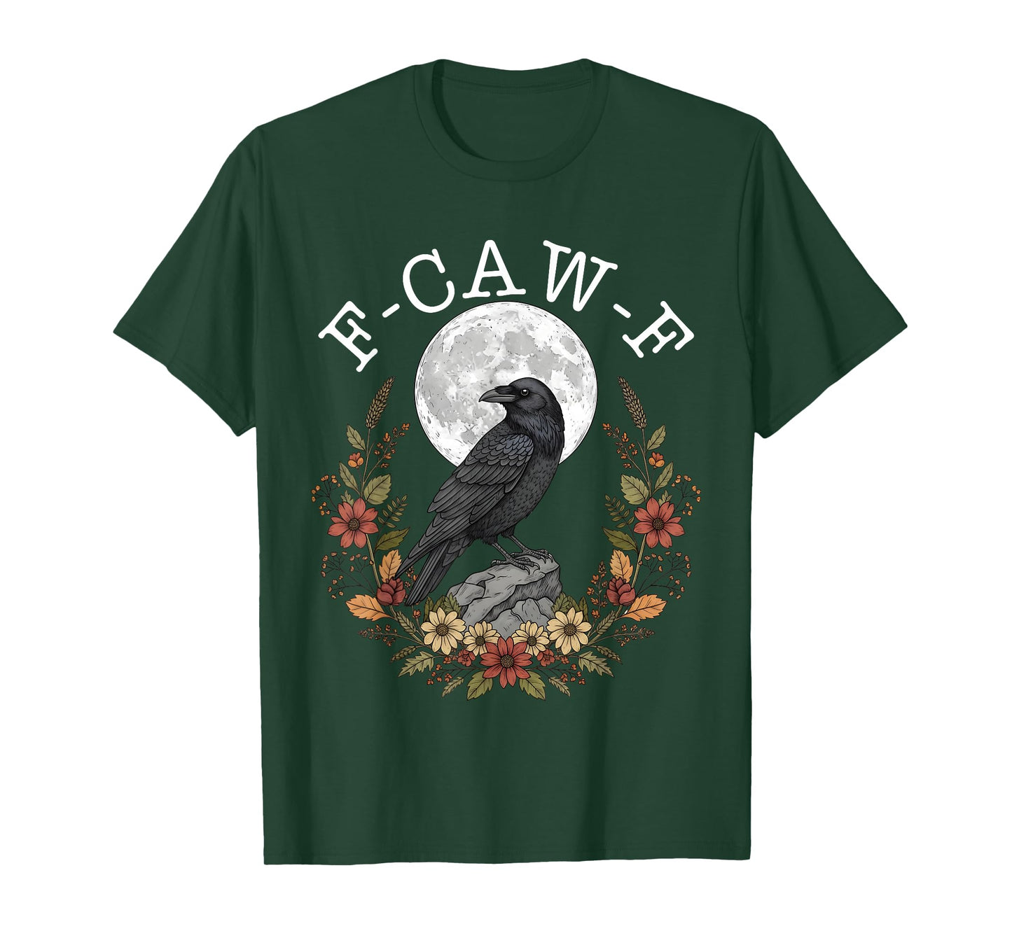 F-Caw-F Black Crow Funny Black Bird Moon Gothic Adult Humor T-Shirt
