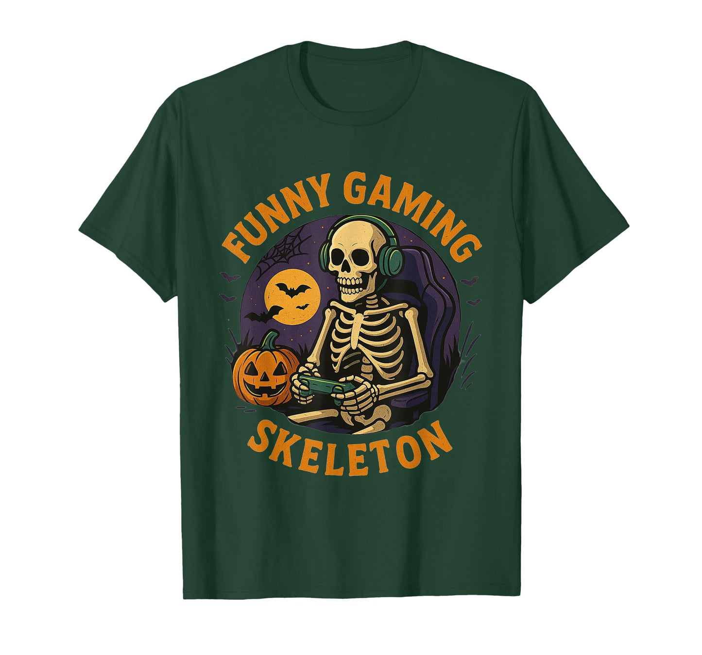 Skeleton Video Game Halloween Gaming Gamer Boys Men Kids T-Shirt