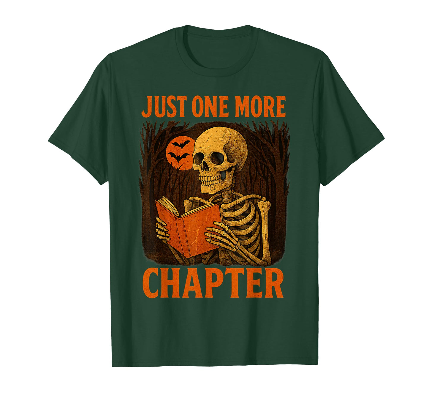 Halloween Skeleton Reading Just One More Chapter T-Shirt