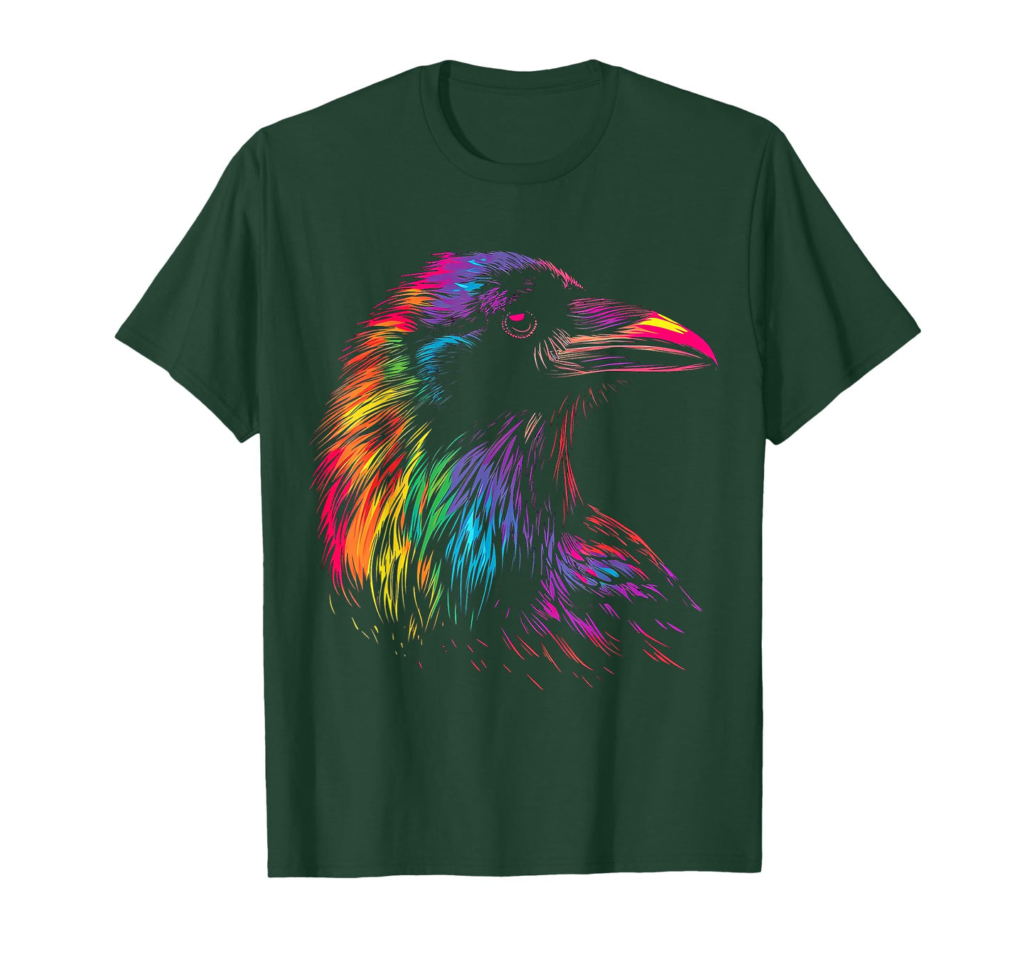 Raven Colorful Bird Art Animal Painting Motif Raven T-Shirt
