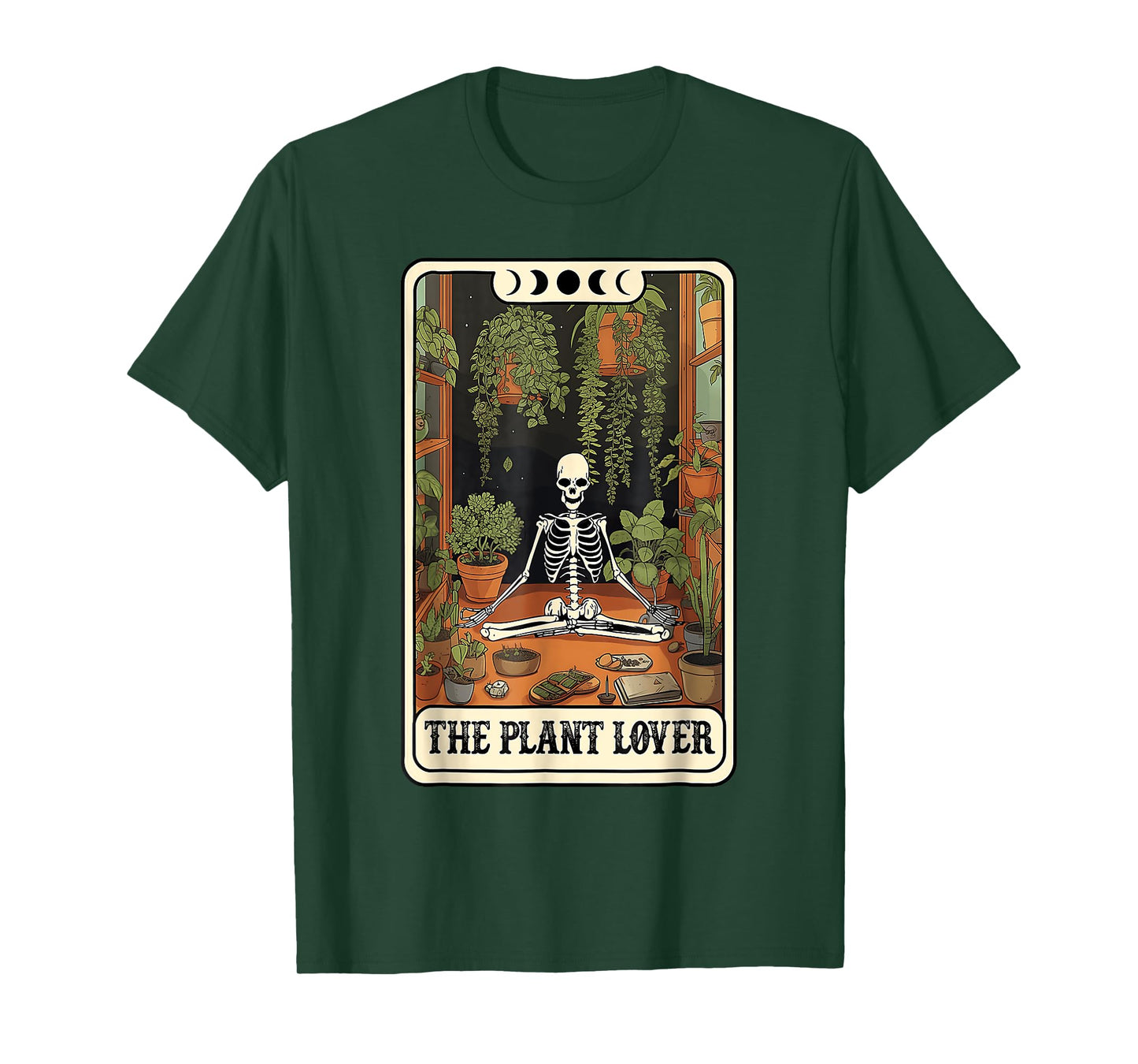 The Plant Lover Tarot Card Halloween Skeleton Spooky T-Shirt