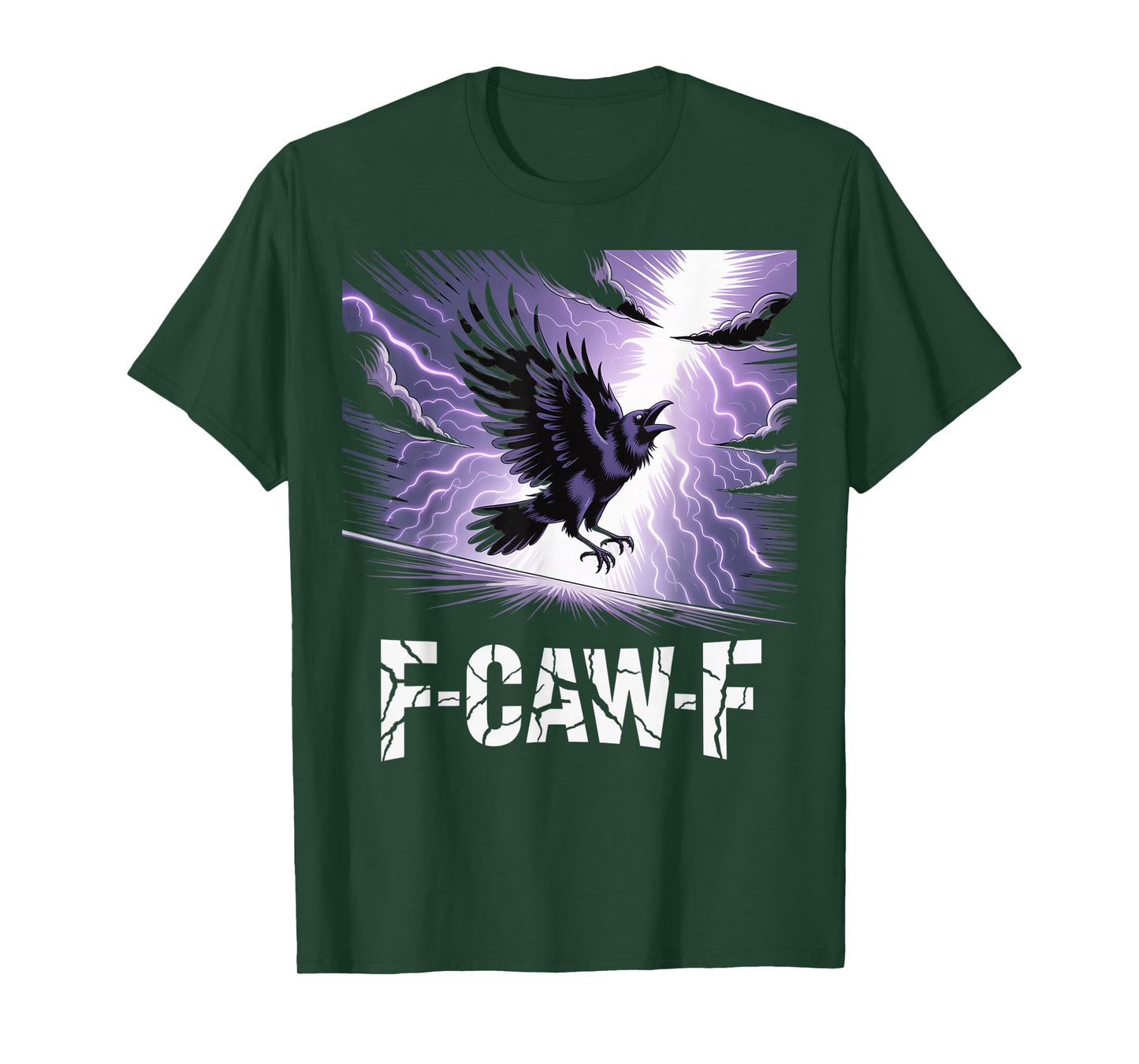 F-Caw-F Crow Funny Gothic Moon Black Bird Halloween T-Shirt