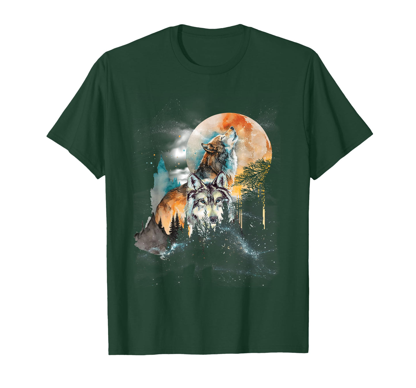 Wildlife The Mountain Wolf Native American Wolves Wolf Lover T-Shirt