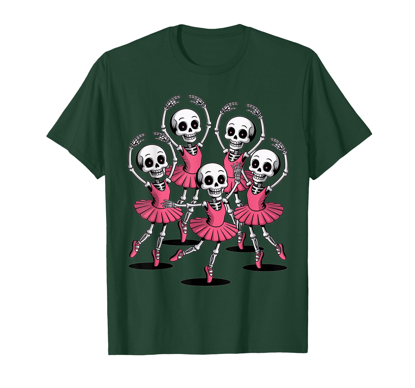 Funny Skeleton Ballerina Dance Halloween Kids Boys Girls T-Shirt
