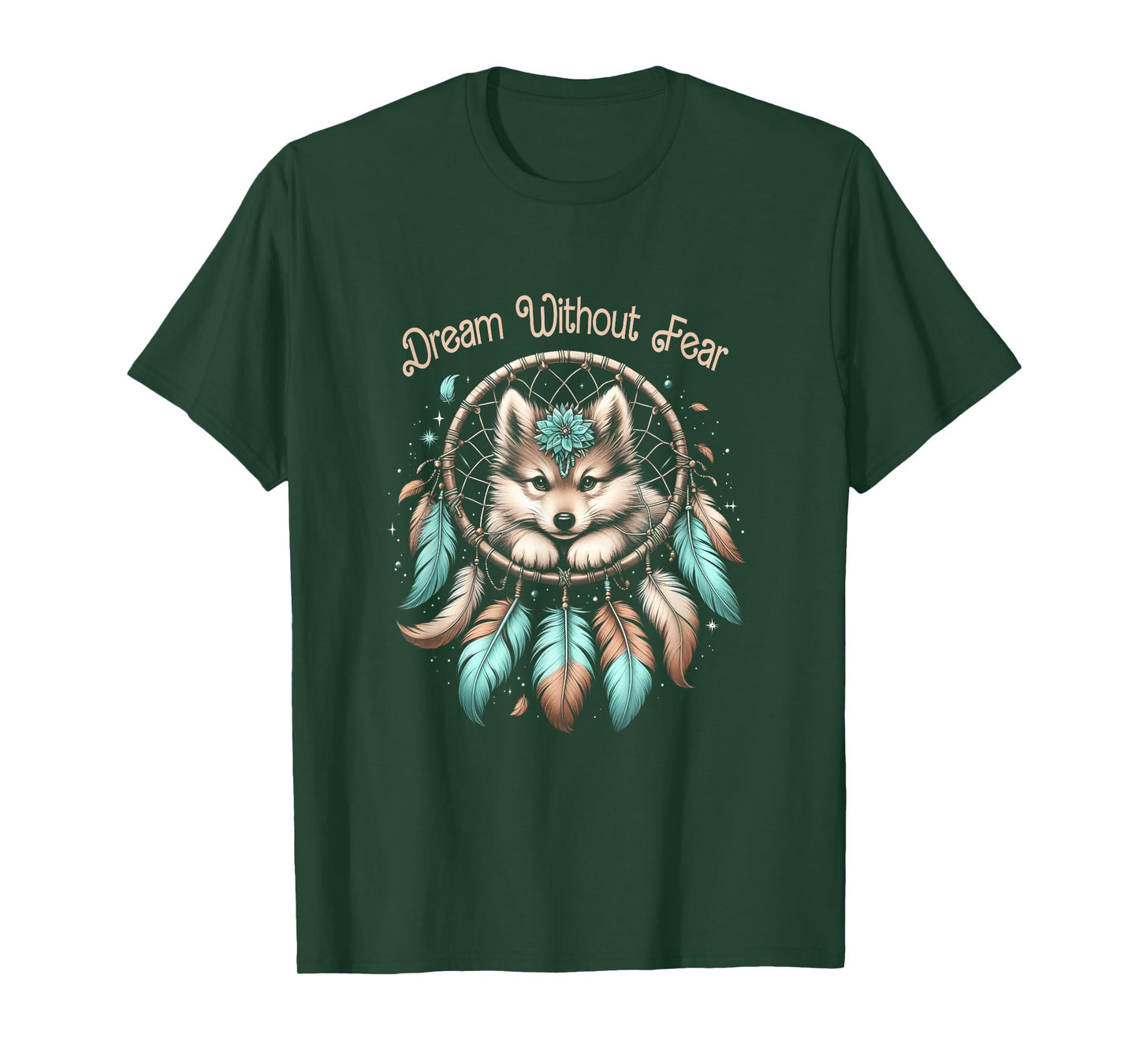 Vintage Western Dreamcatcher Wolf Dream WithoutFear Wolf T-Shirt