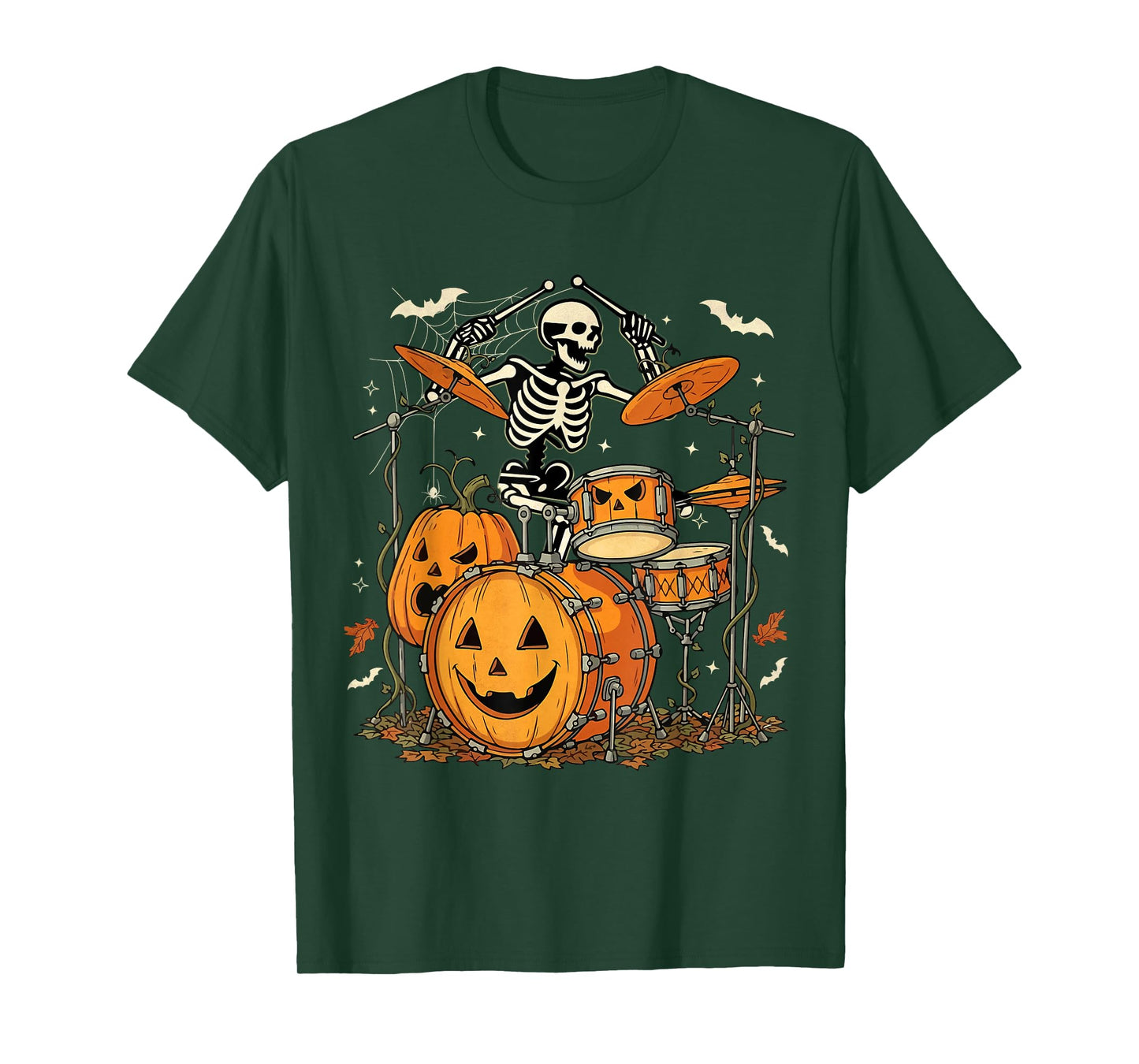 Skeleton Drums Halloween Costume Funny Percussionist Drummer T-Shirt