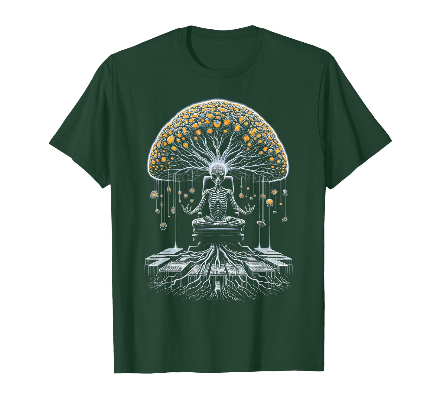 Shamanic Technologies Unisex-Adults Tree of Life Mystical Art T-Shirt, Black, Small, Short Sleeve